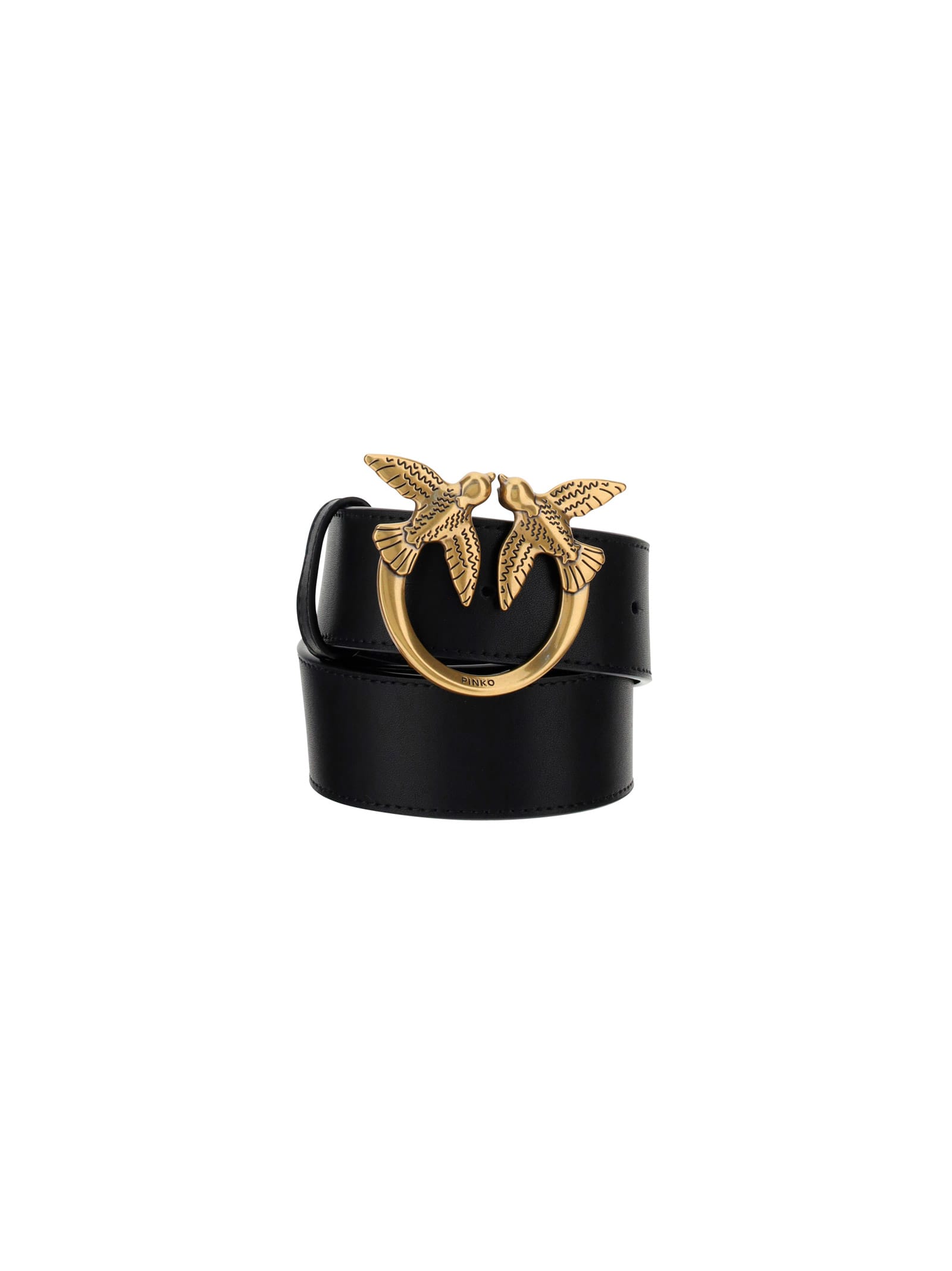 Shop Pinko Love Berry Belt In Nero-antique