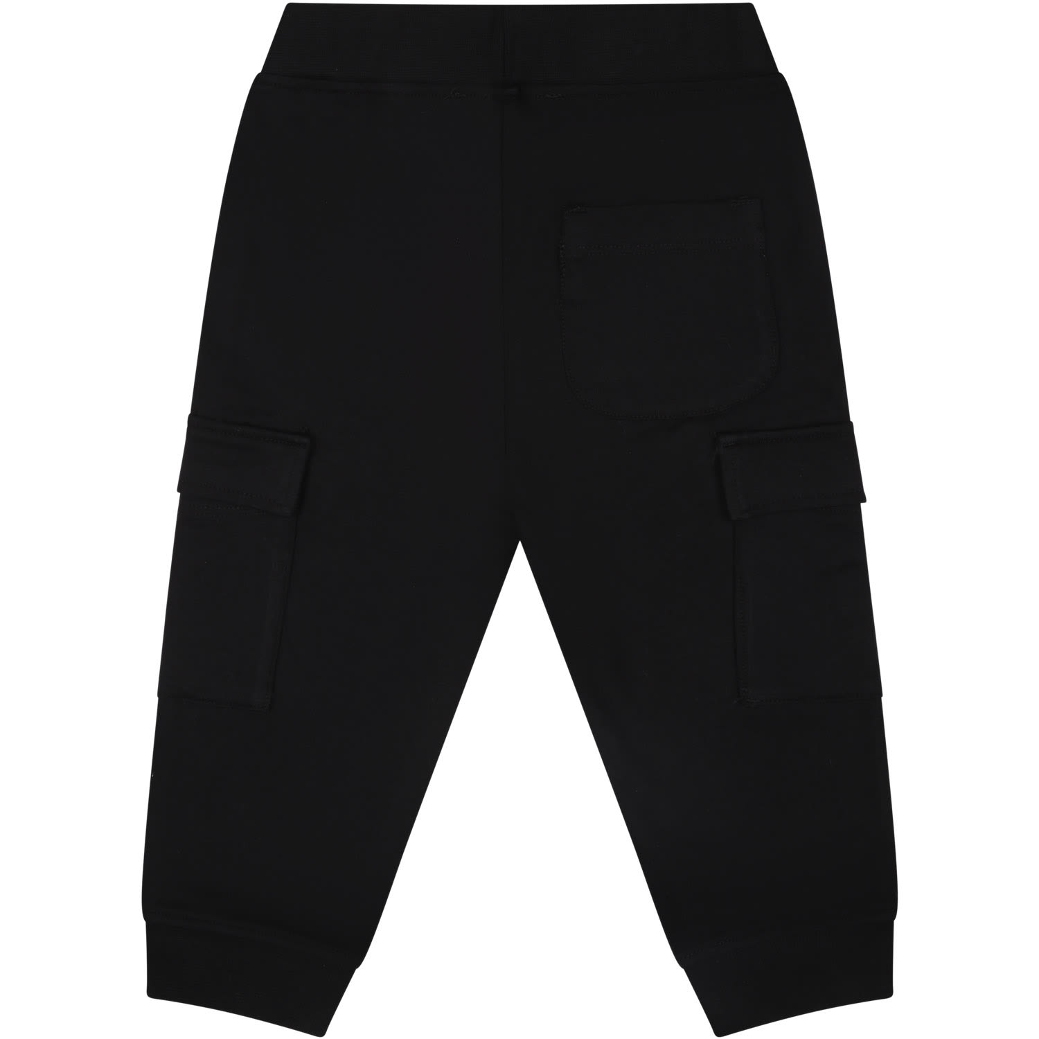 Shop Msgm Black Trousers For Baby Boy With Logo