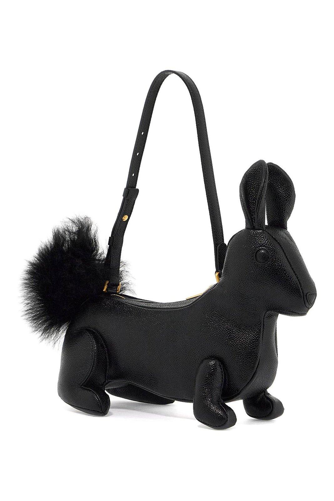 Squirrel-motif Zipped Shoulder Bag