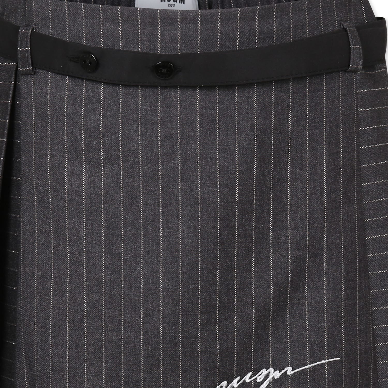 Msgm Gray Skirt For Girl With White Logo In Grey