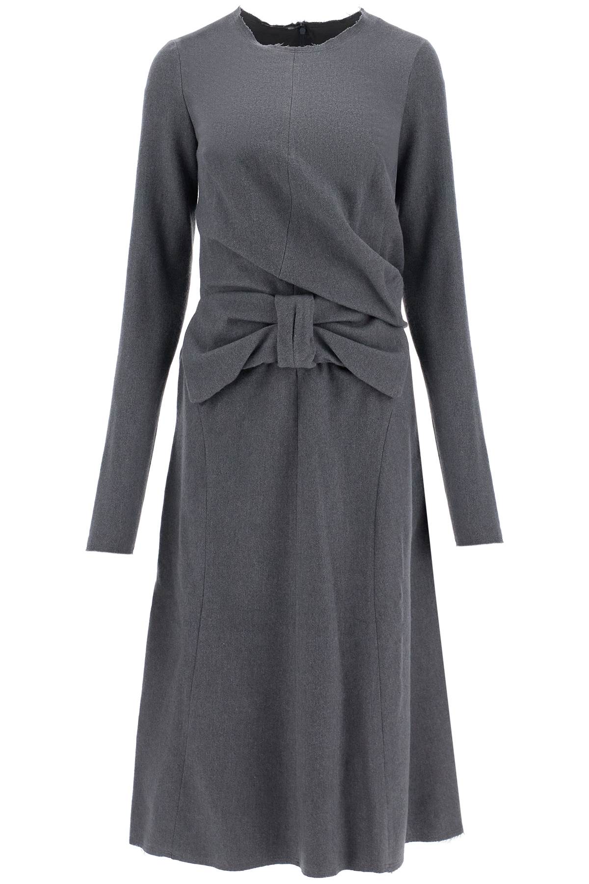 Midi Dress With Oversized Bow Detail