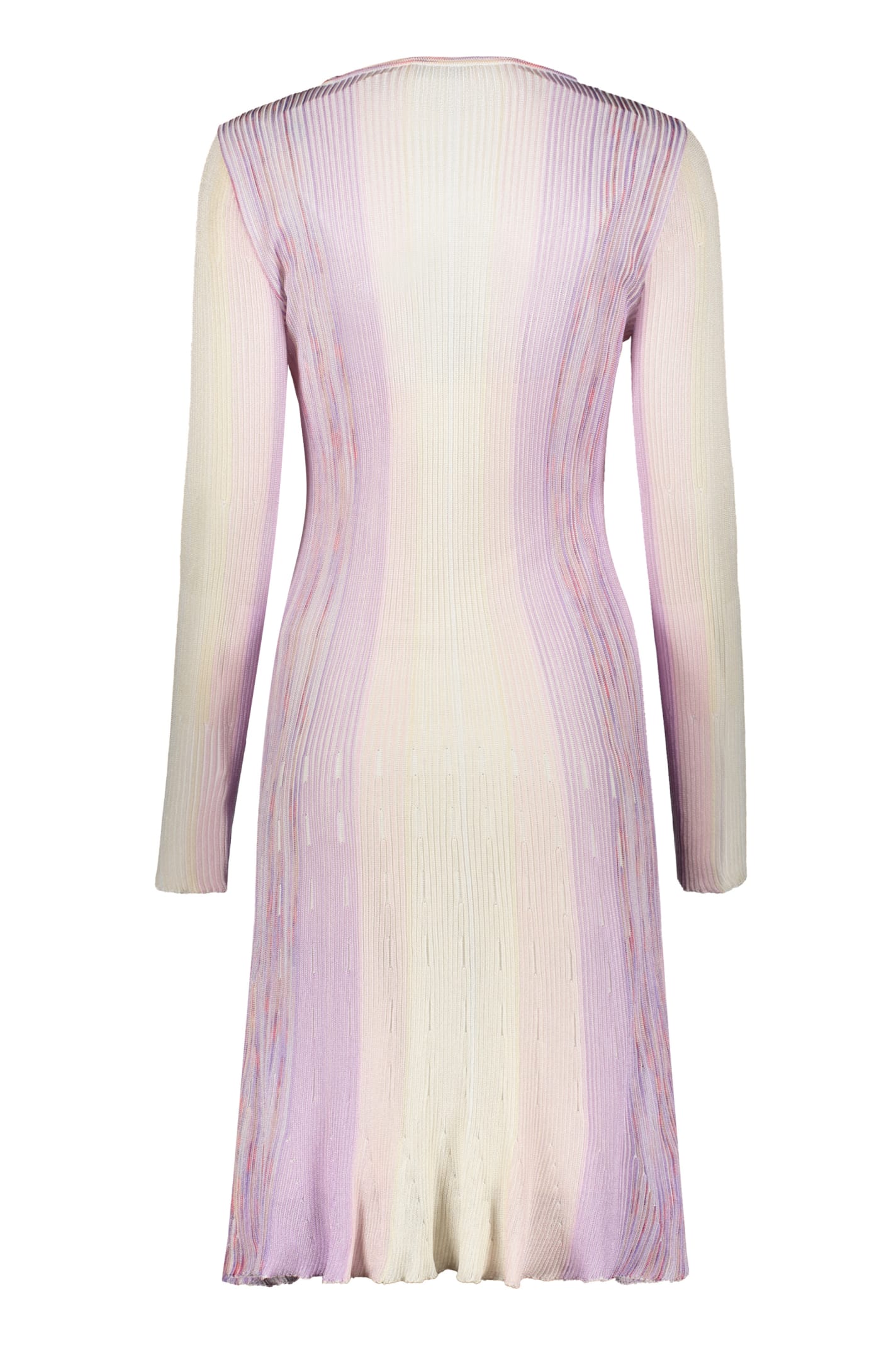 Missoni Ribbed Knit Midi Dress In Lilac