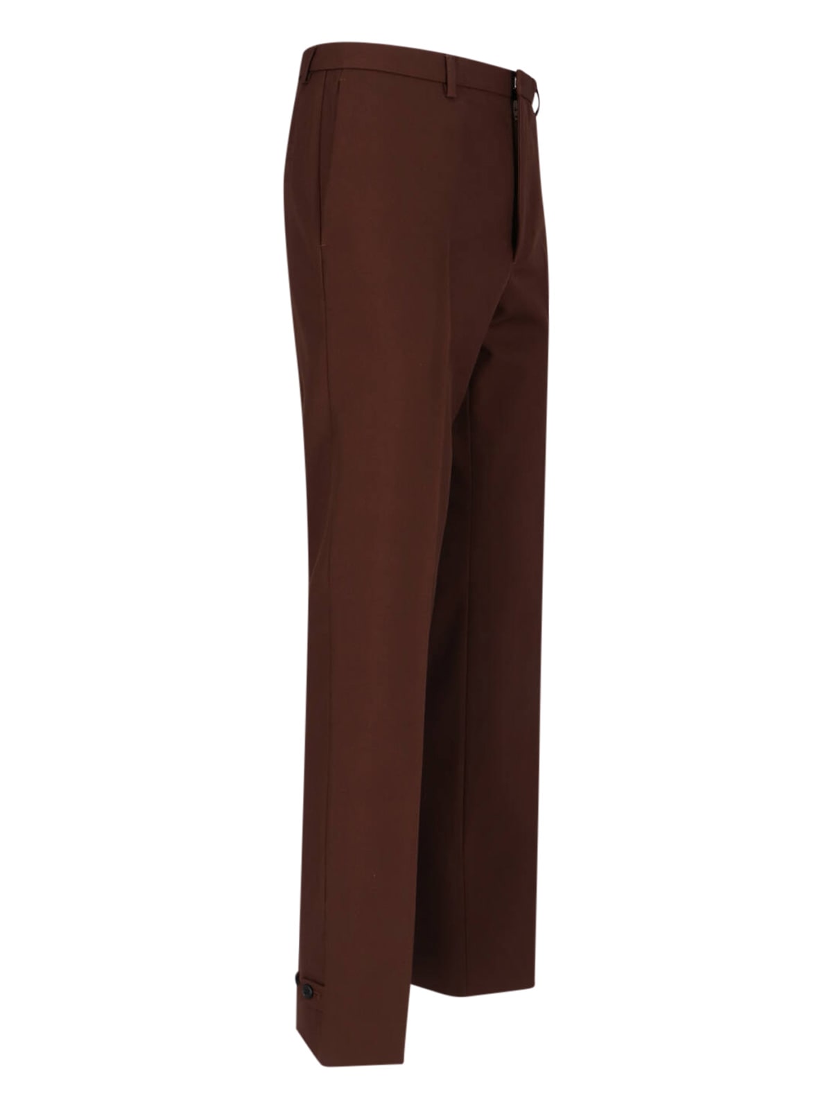 Gucci Wool Twill Trousers In Brown