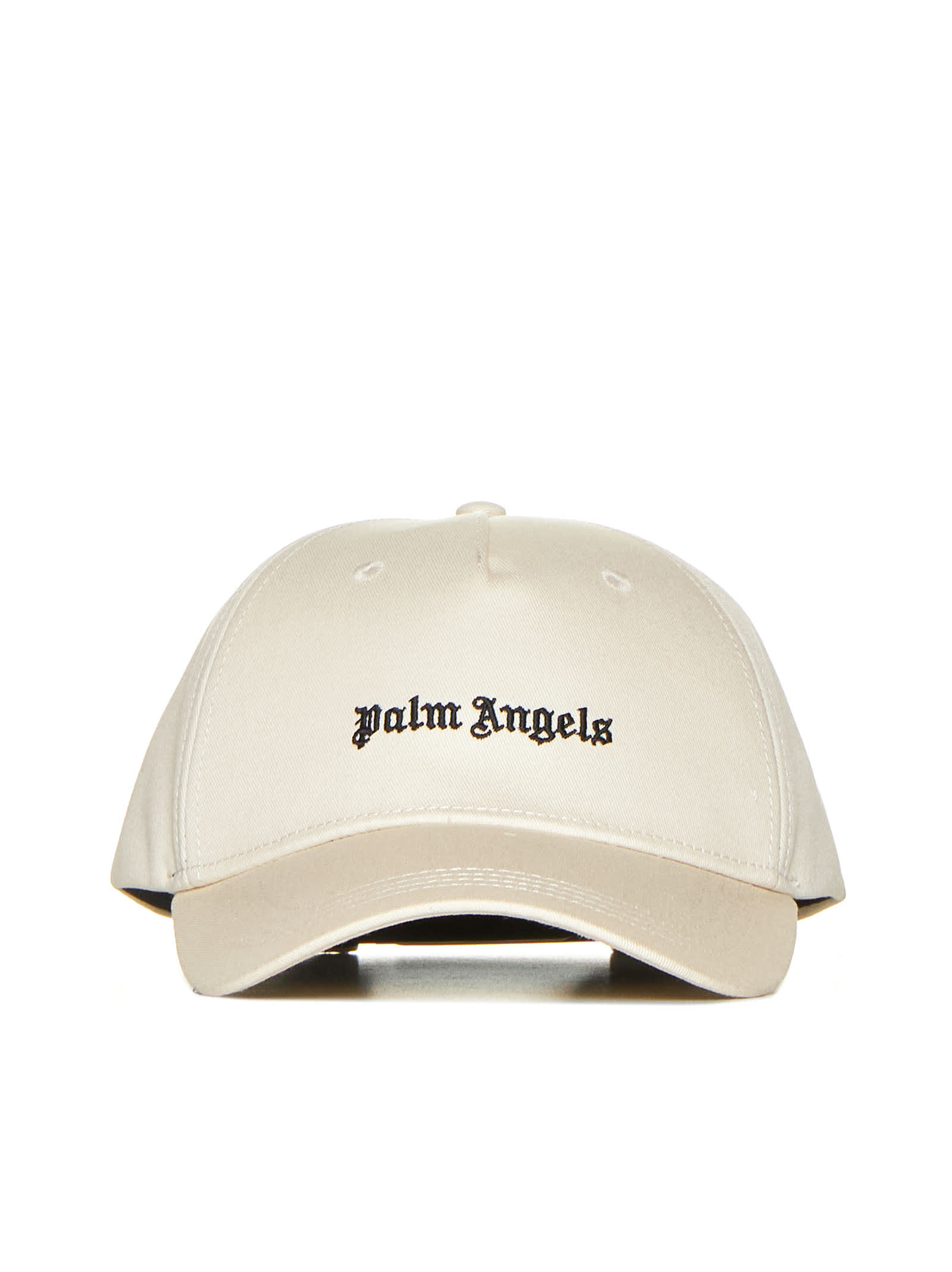 Shop Palm Angels Hat In Off White Black