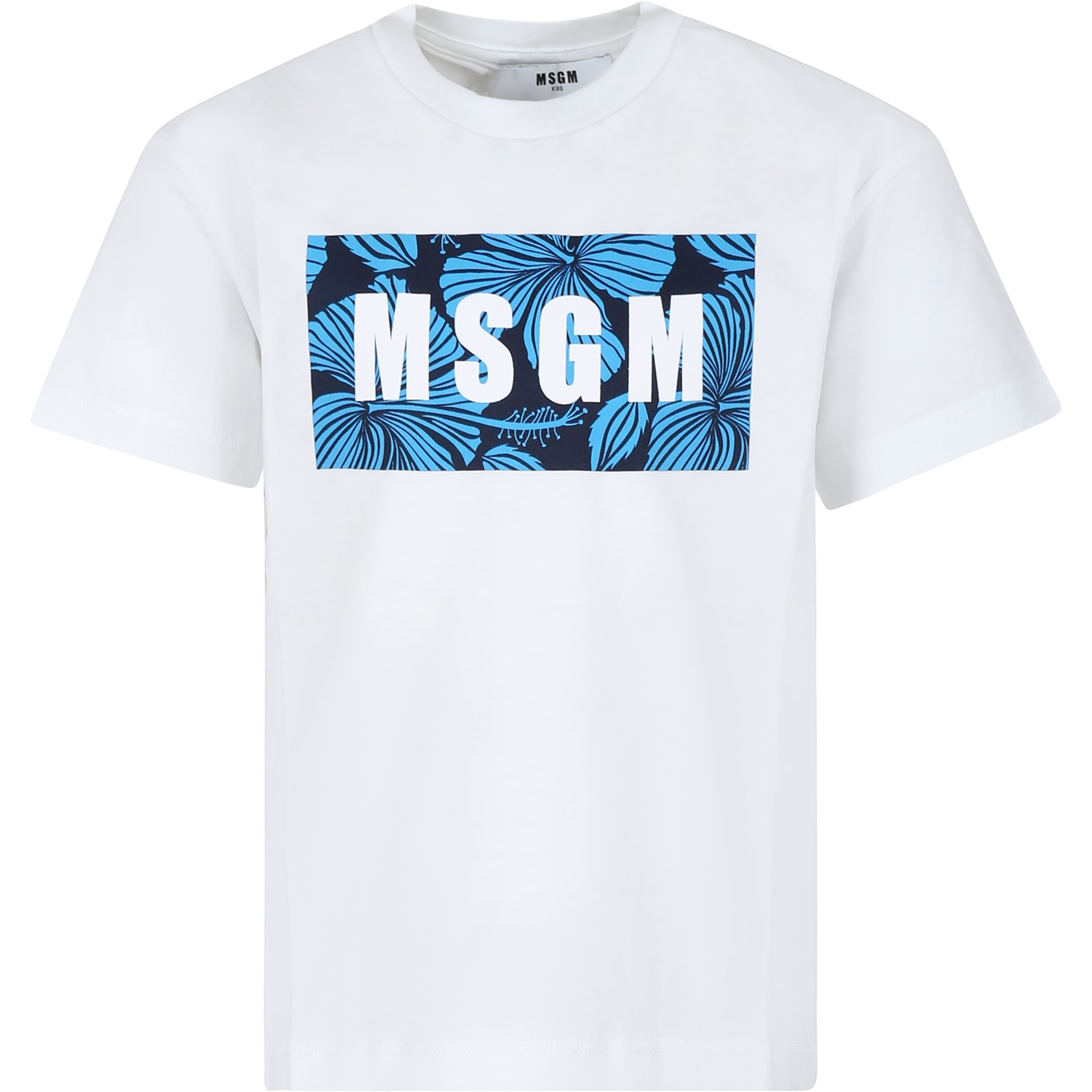 Shop Msgm White T-shirt For Boy With Logo