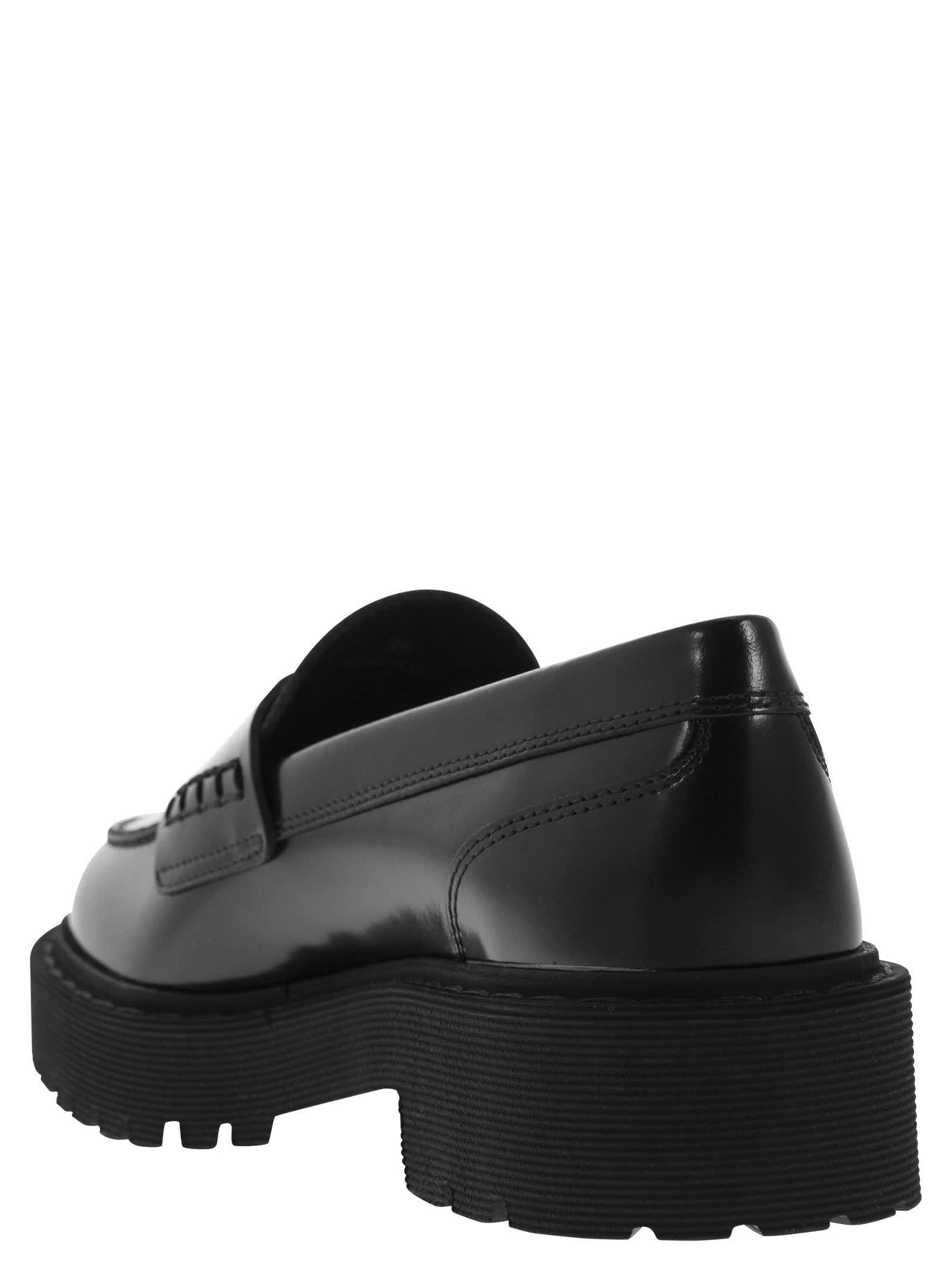 Shop Hogan H543 - Leather Loafer In Black