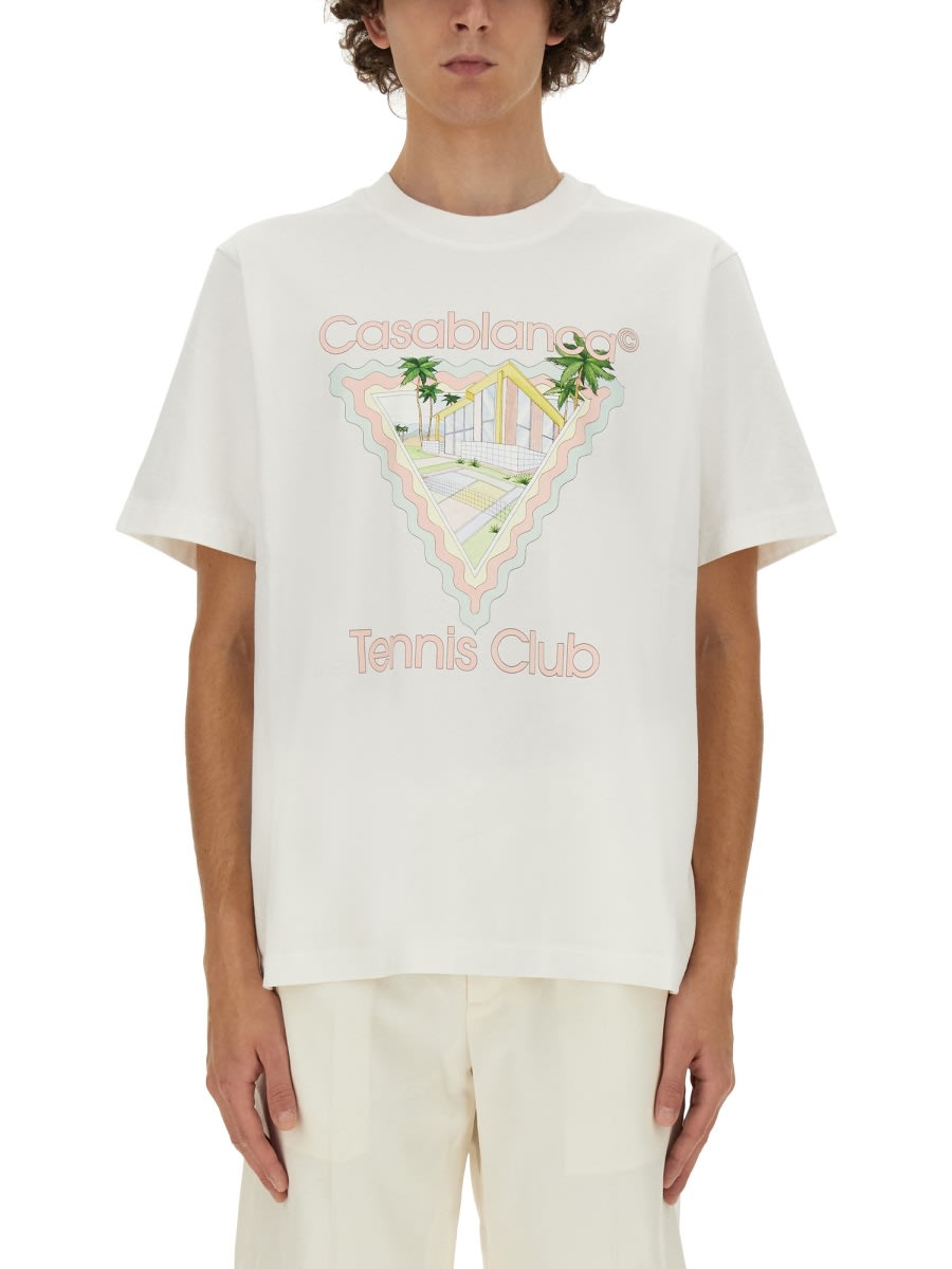 Shop Casablanca T-shirt With Print In White