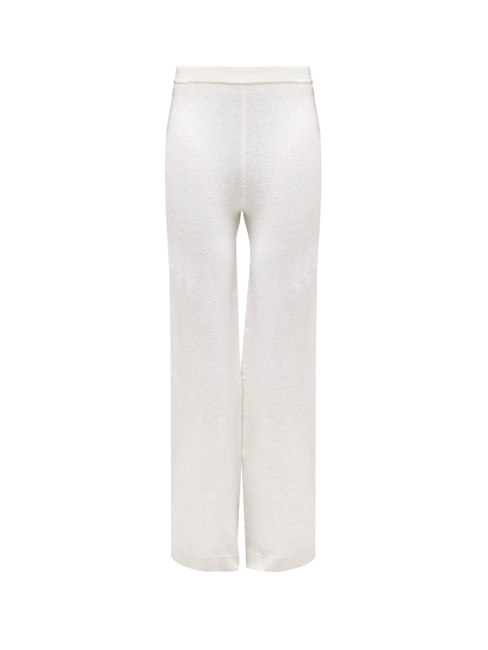 Blumarine Flared Knitted Trousers In Butter