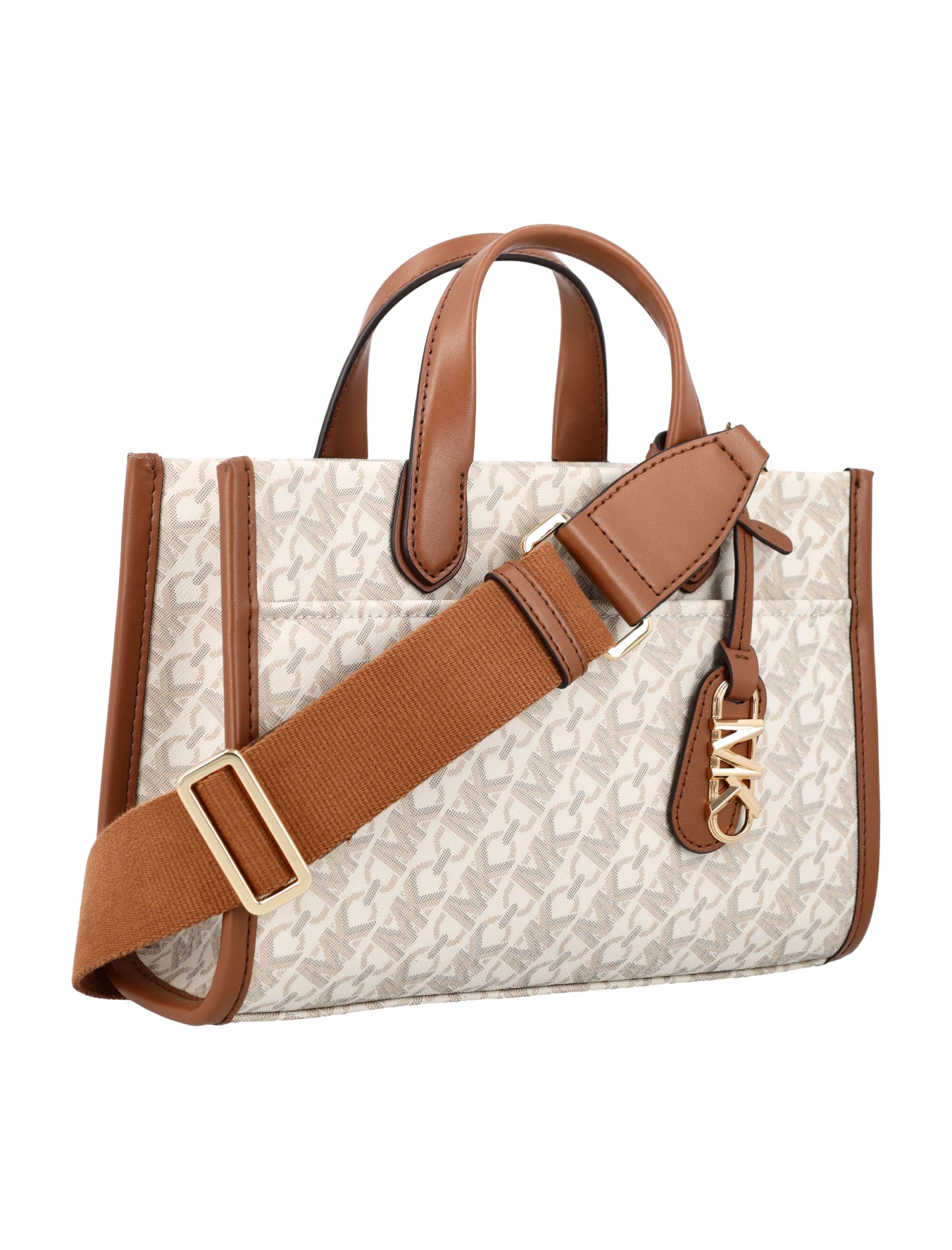 Shop Michael Michael Kors Gigi Msgr Tote Bag In Vanilla/lugg