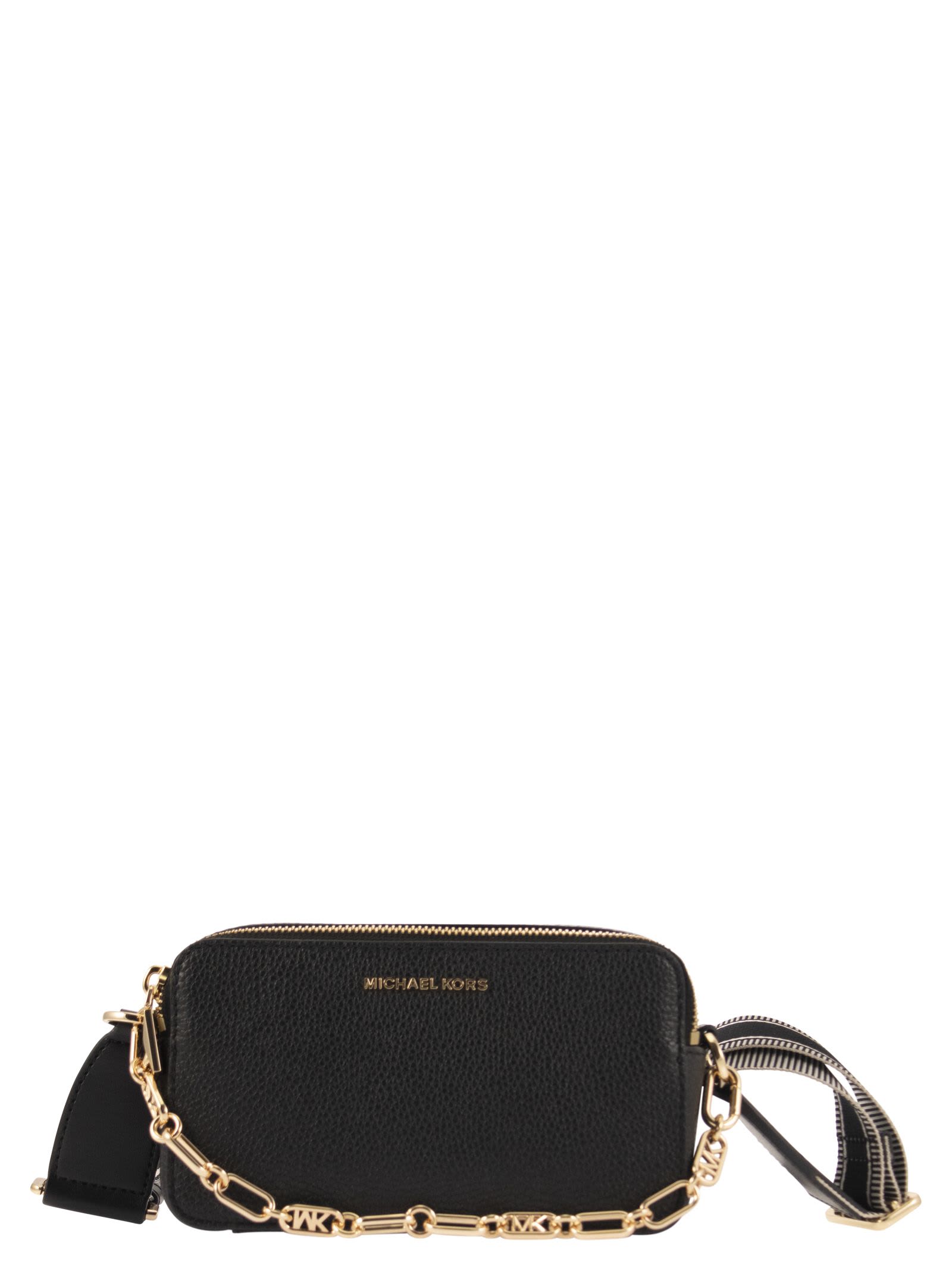 MICHAEL KORS JET SET SMALL CHAMBER BAG IN GRAINED LEATHER WITH DOUBLE ZIP