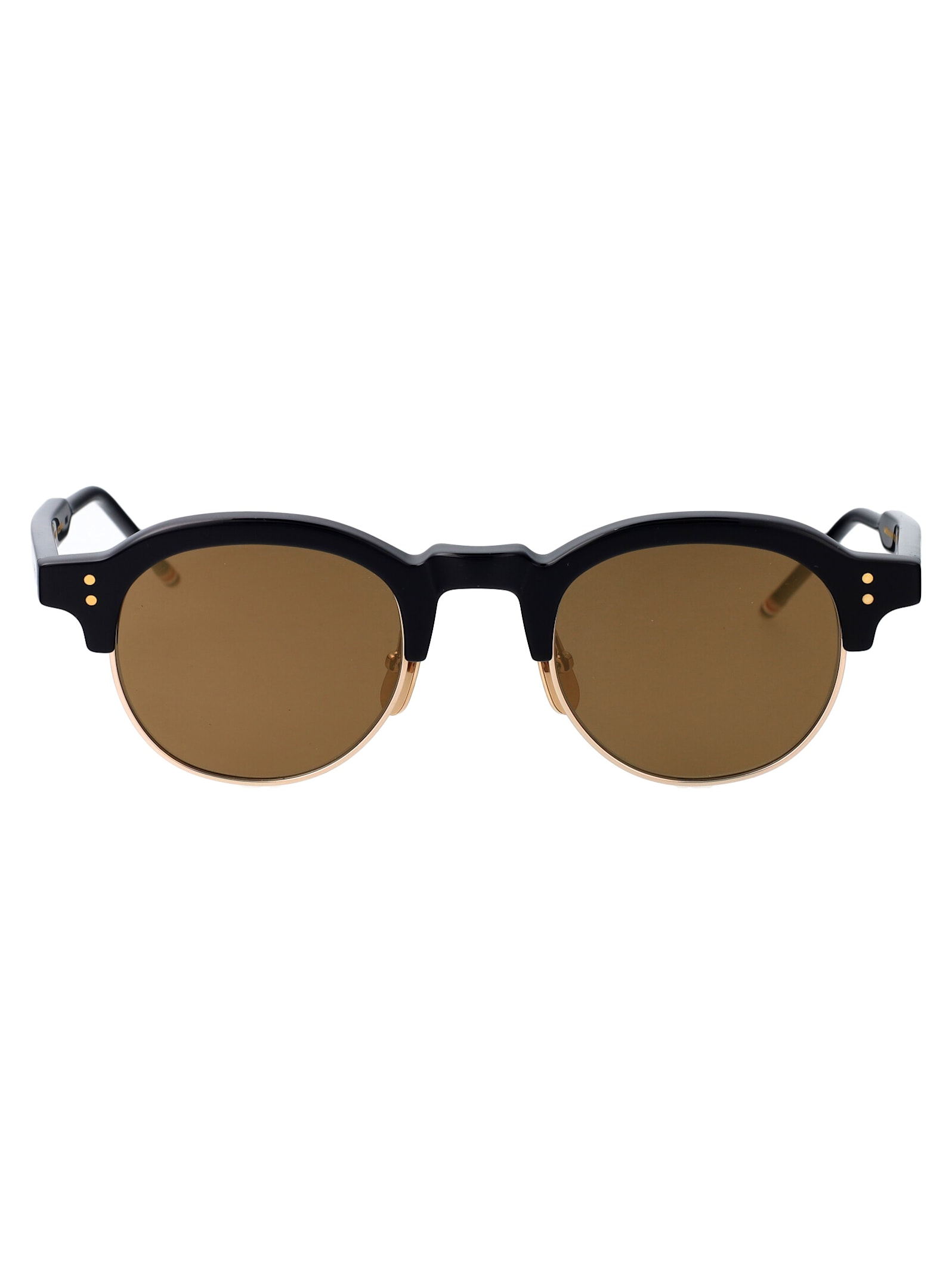 Shop Thom Browne Ues920a-g0003 Sunglasses In Shiny Navy & Gold