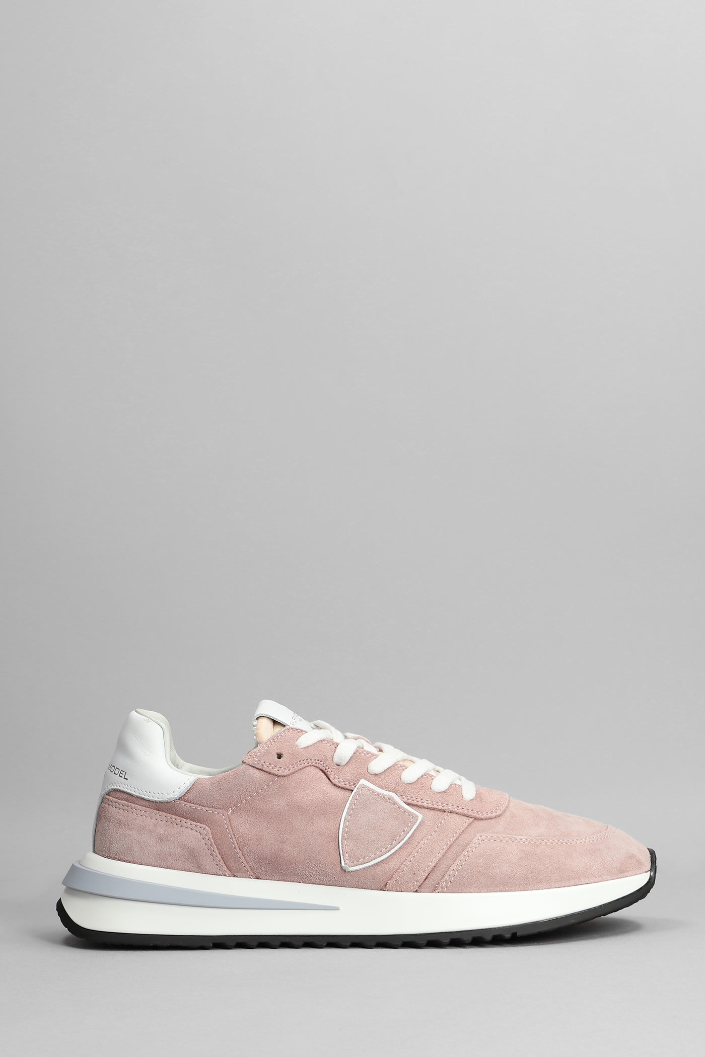 PHILIPPE MODEL TROPEZ 2.1 SNEAKERS IN ROSE-PINK SUEDE AND FABRIC