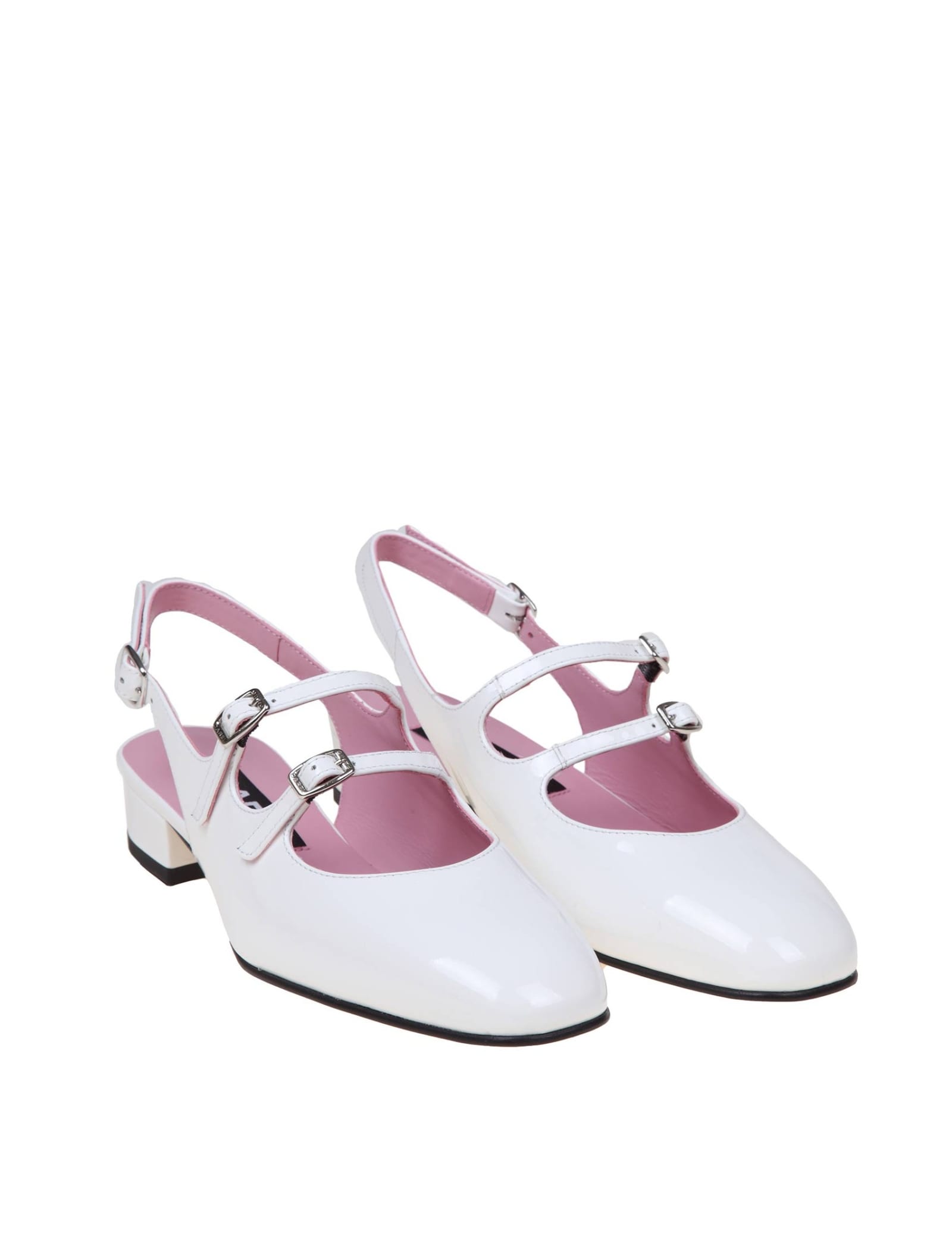 Shop Carel Slingback In White Patent Leather