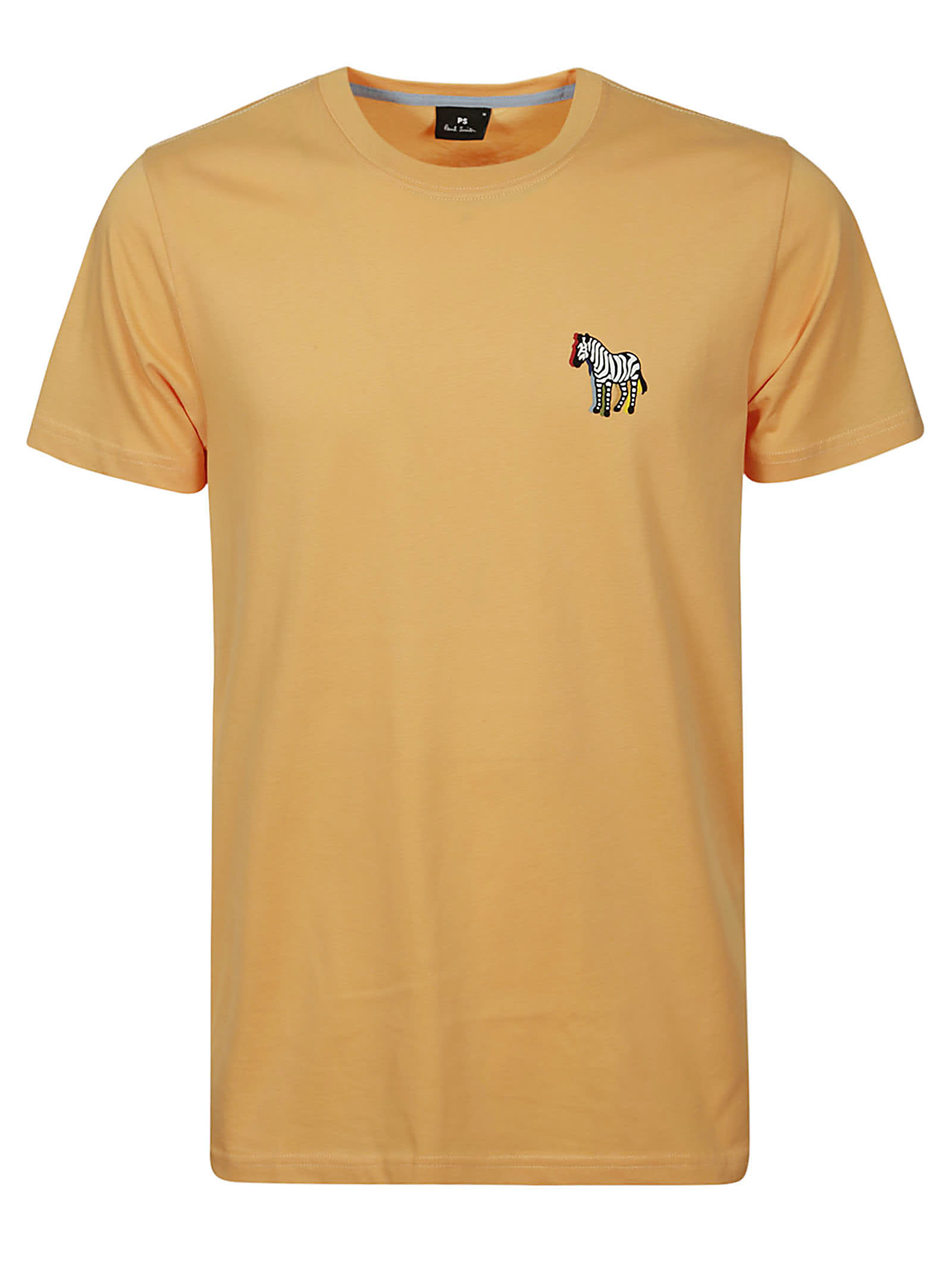 Paul Smith Slim Fit T-shirt B&w Zebra In A Orange