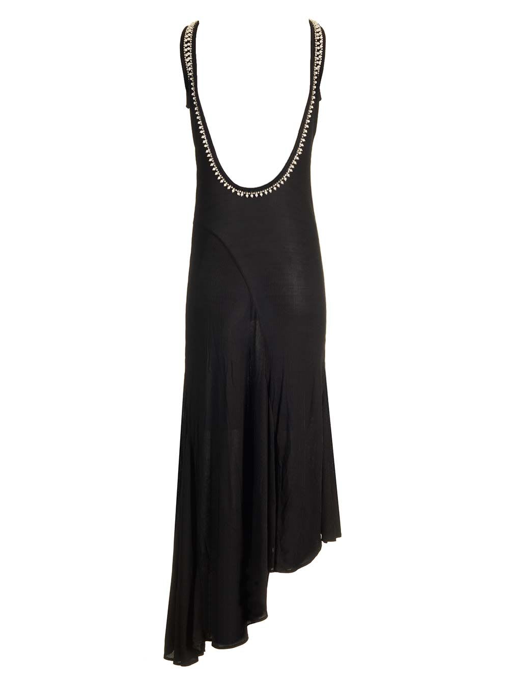 Shop Off-white Sleeveless Dress In Black