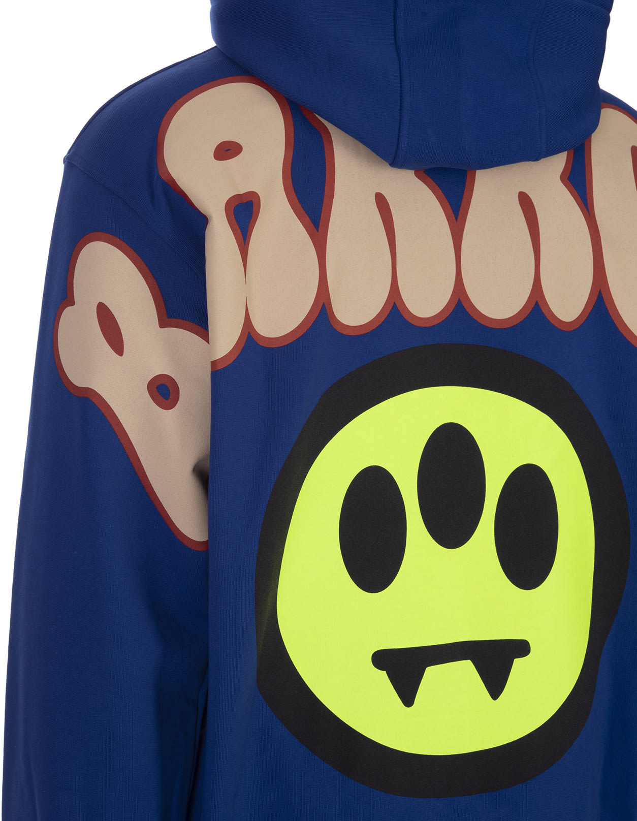 Shop Barrow Blue Hoodie With Front And Back Lettering Logo In Dazzling Blue