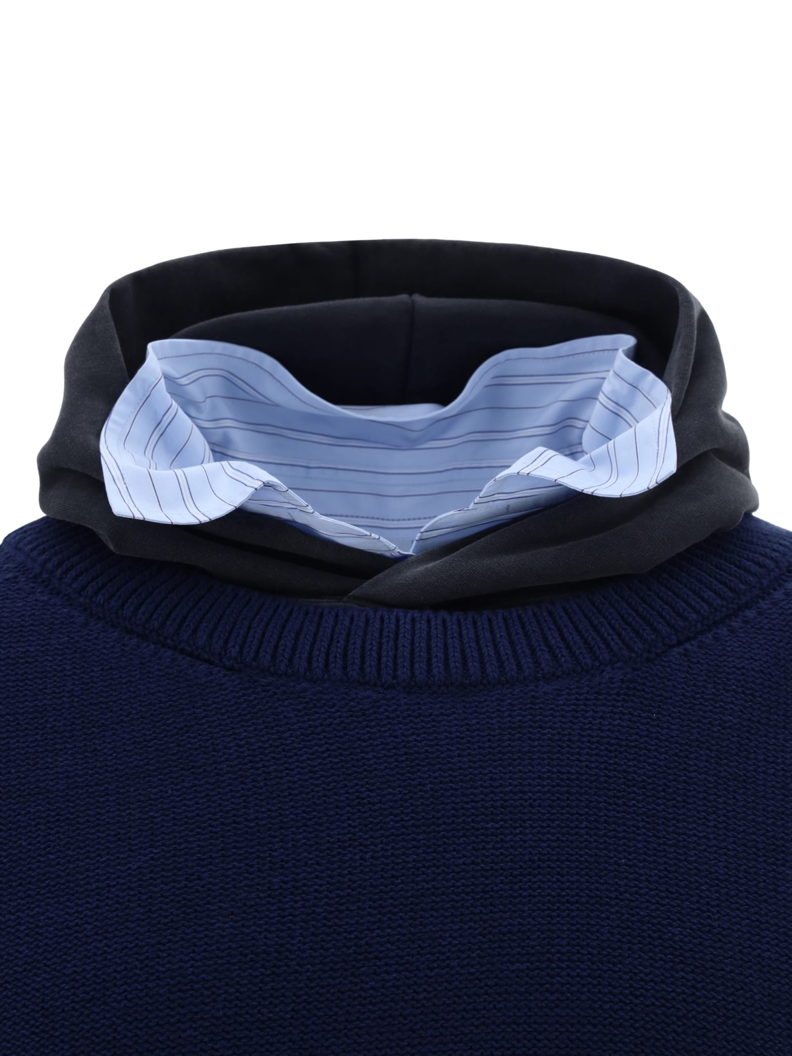 Balenciaga Layered Sweater In Blue