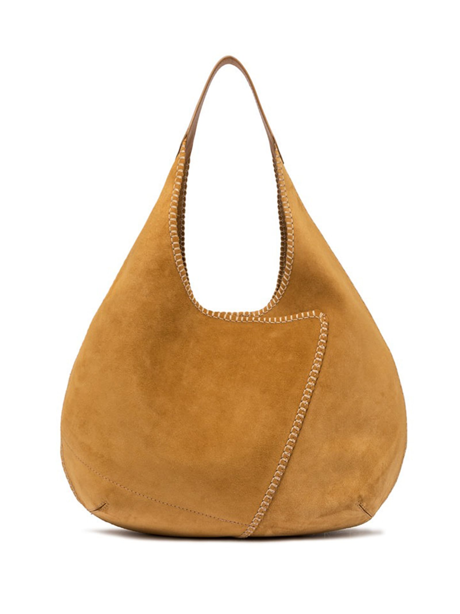 Shop Gianni Chiarini Hobo Euforia Shoulder Bag In Suede In Cuoio