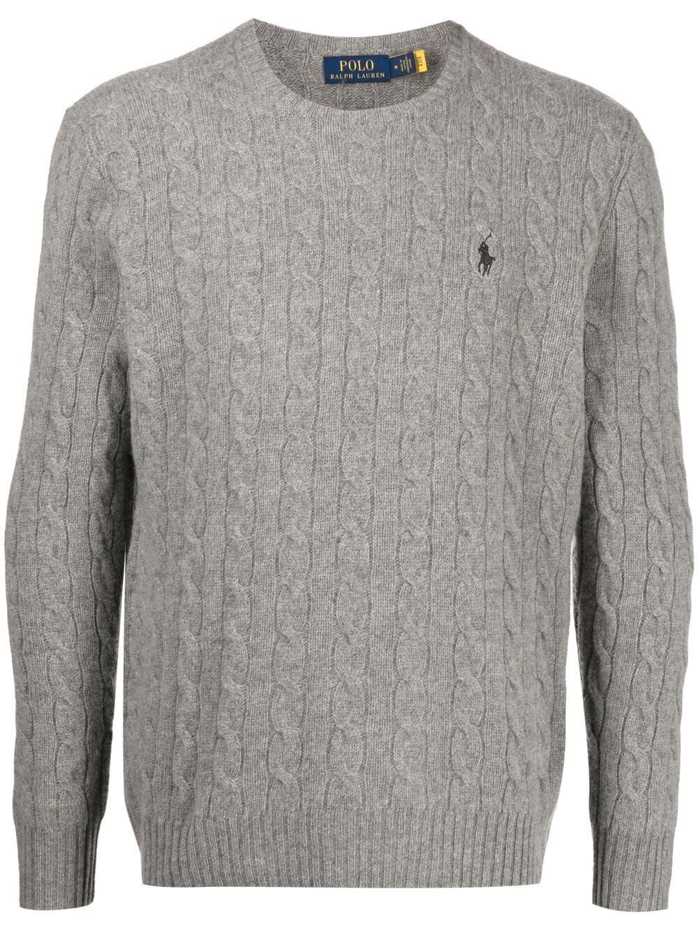 Shop Polo Ralph Lauren Long Sleeve Crew Neck Pullover In Fawn Grey Heather