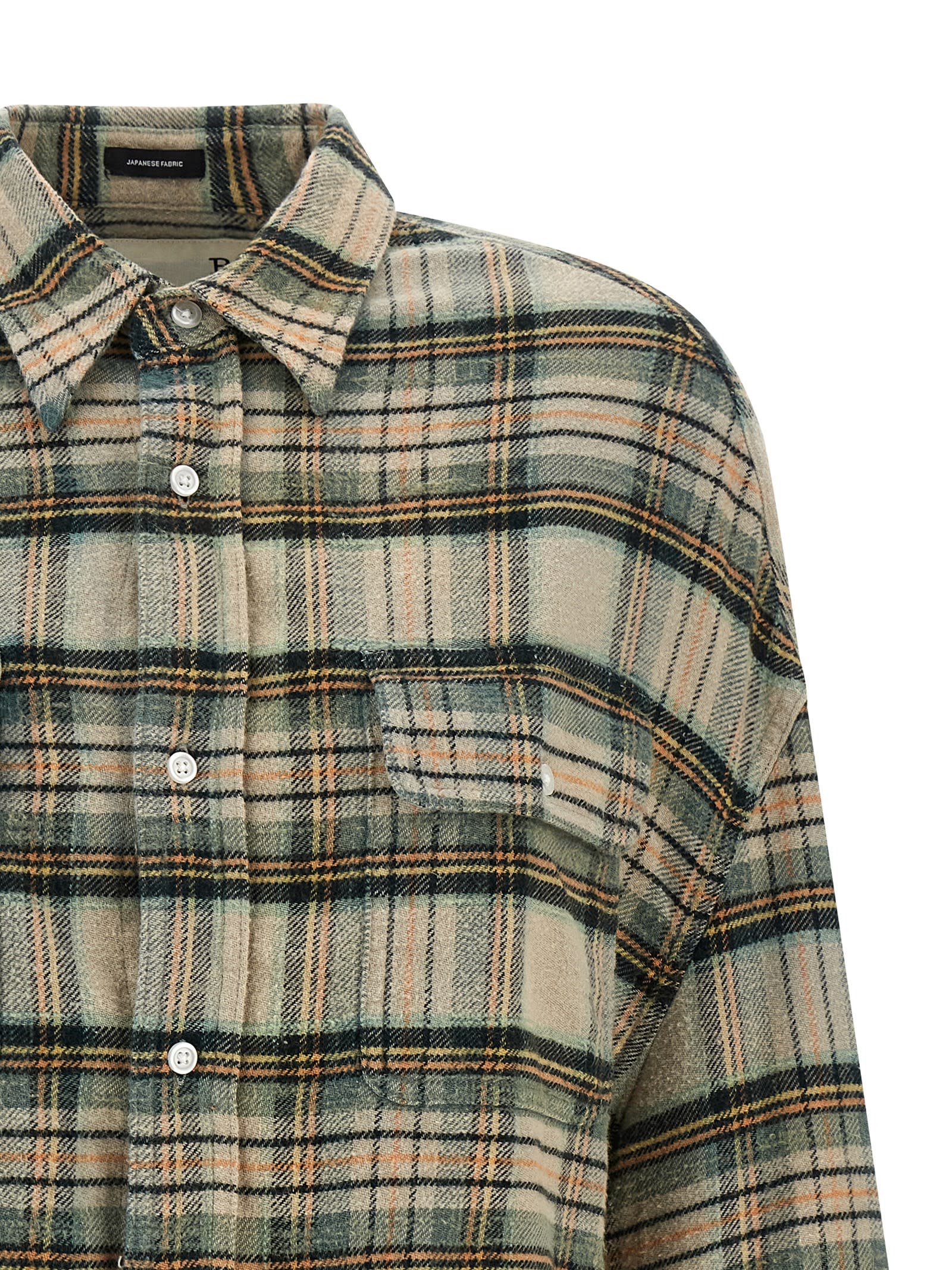 R13 Cropped Check Print Shirt With Fringed Asymmetric Hem In Multi