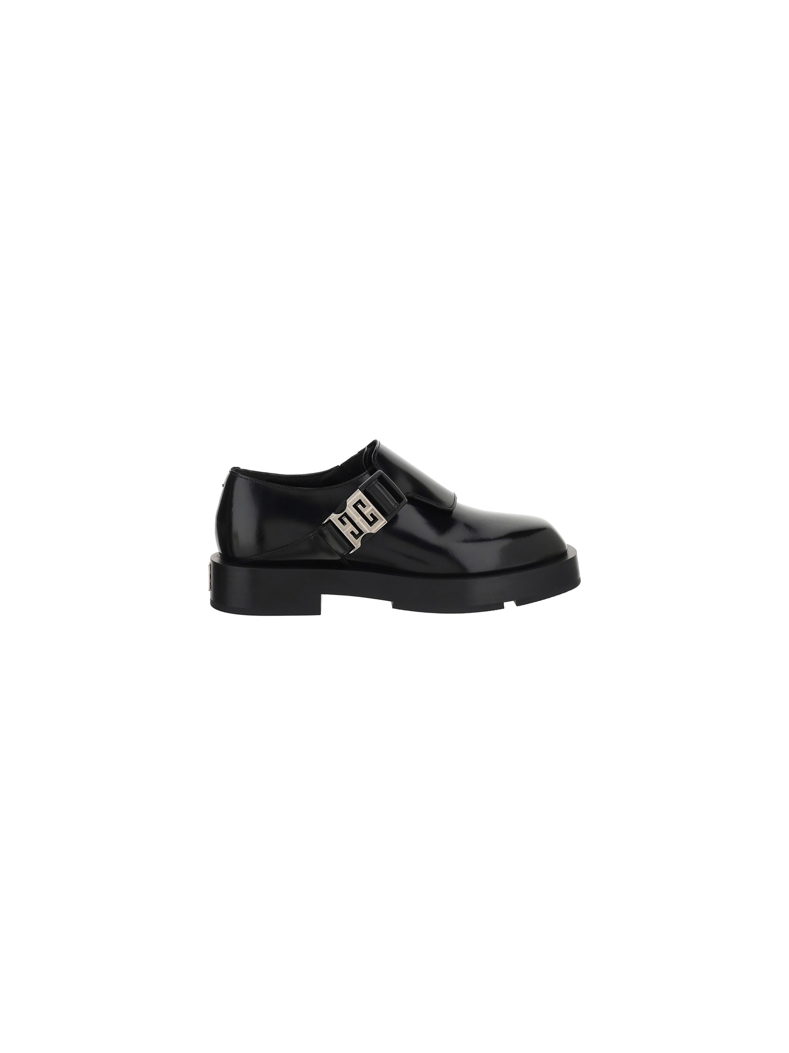 Givenchy Black Squared Buckle Loafers In Black