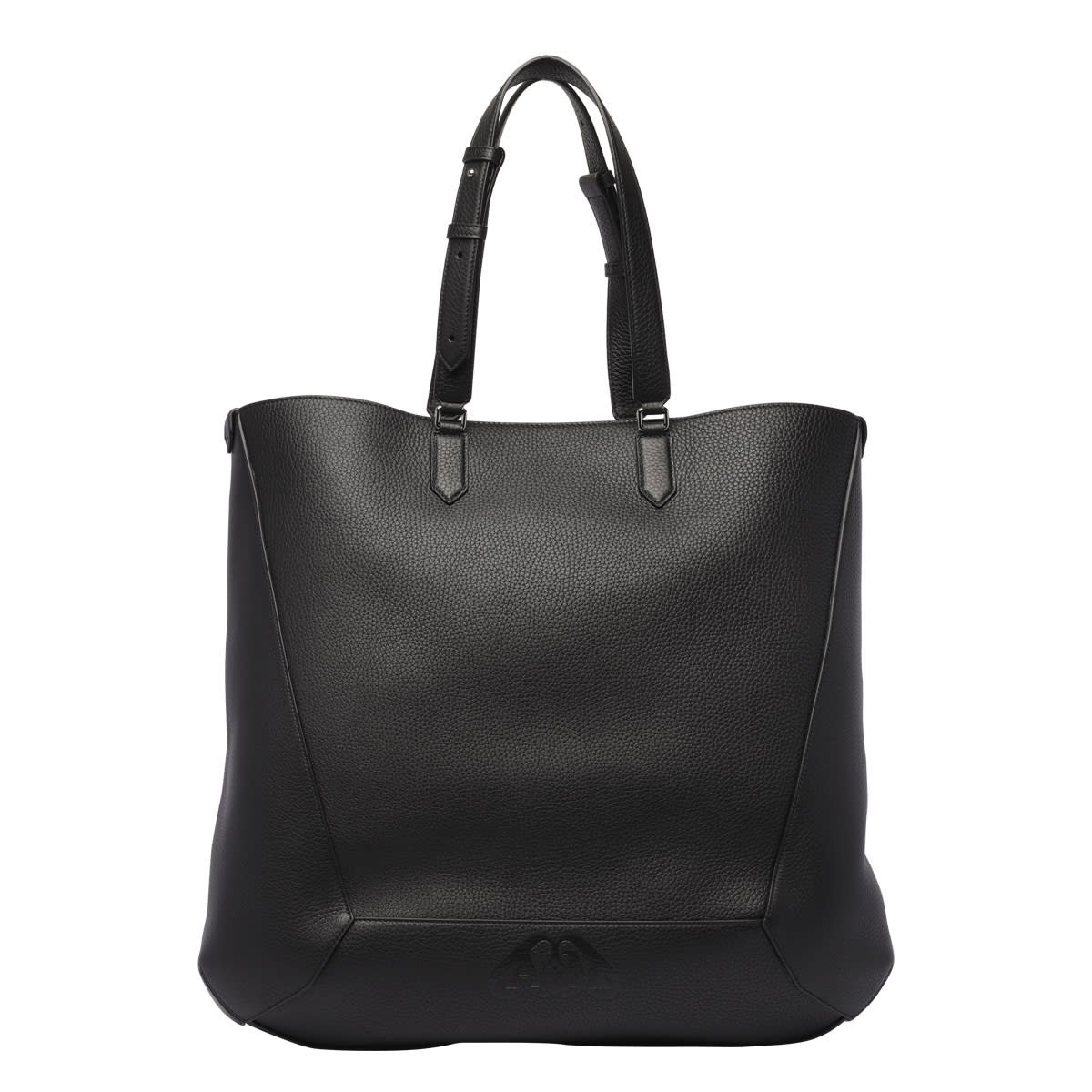 Alexander Mcqueen The Edge Leather Tote Bag In Black