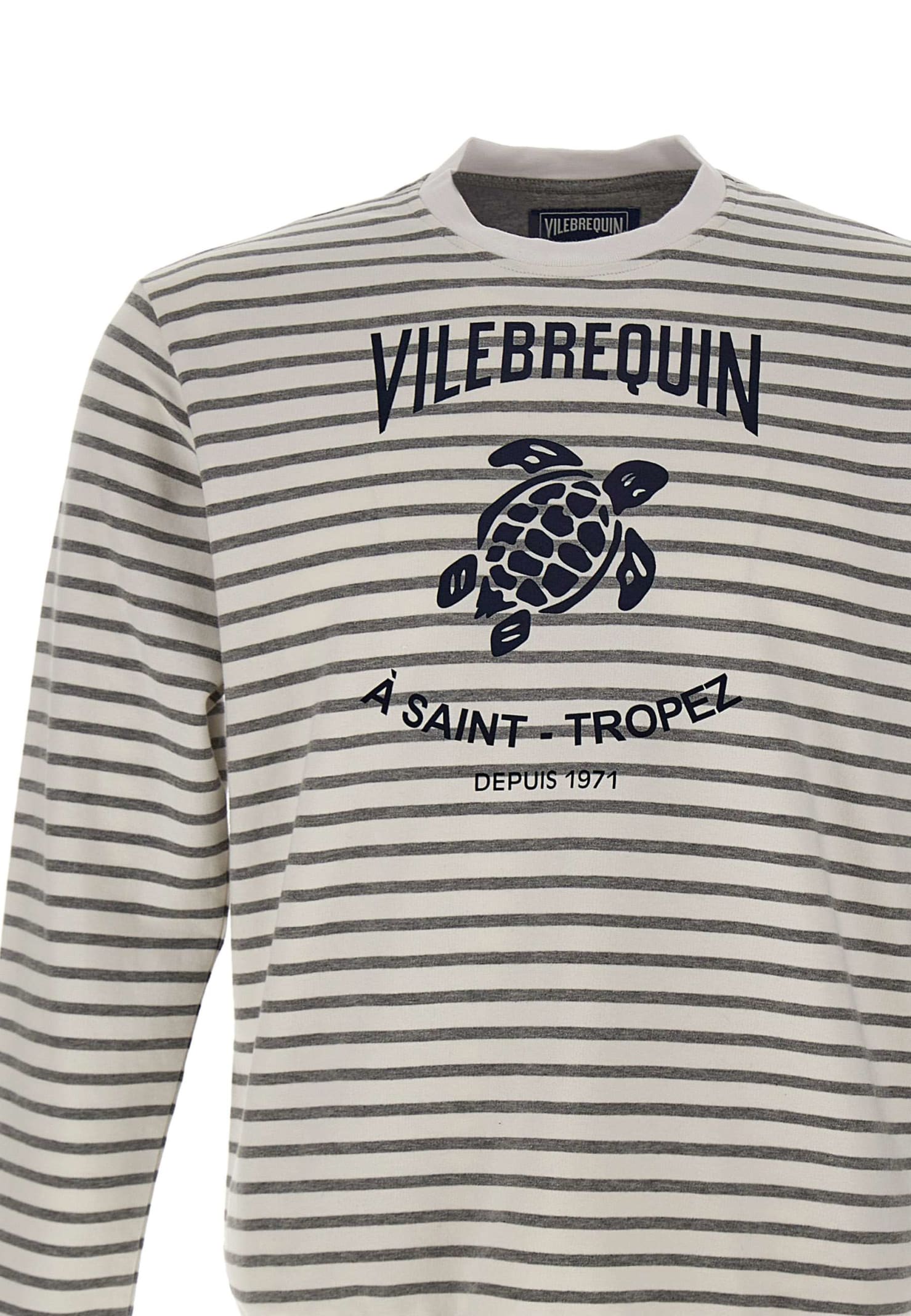 Shop Vilebrequin Cotton Sweatshirt In White-grey
