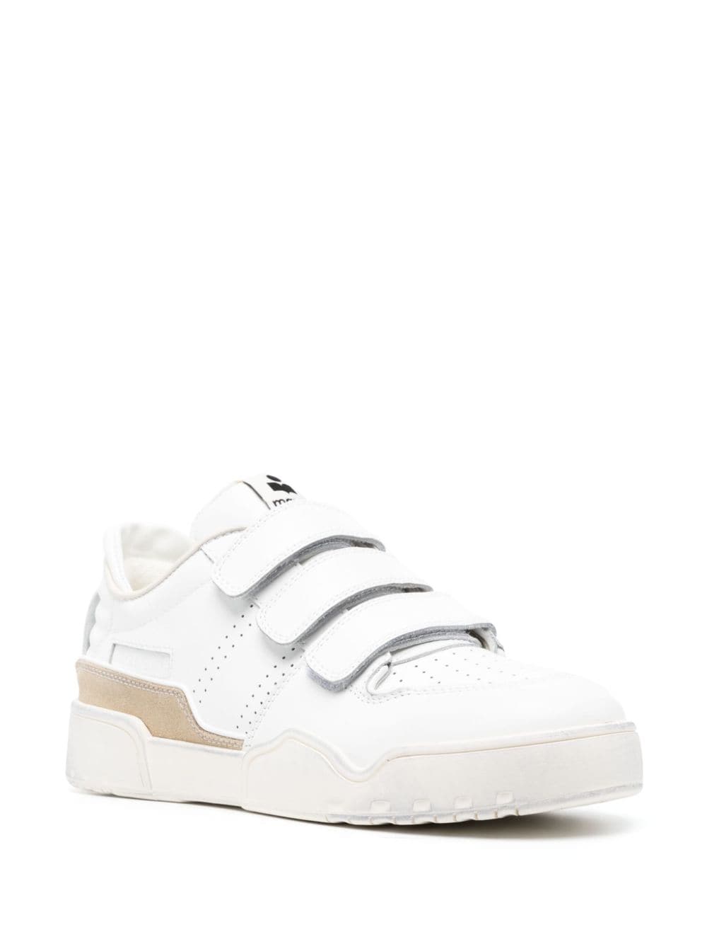 Isabel Marant Logo-patch Touch-strap Sneakers In Bianco