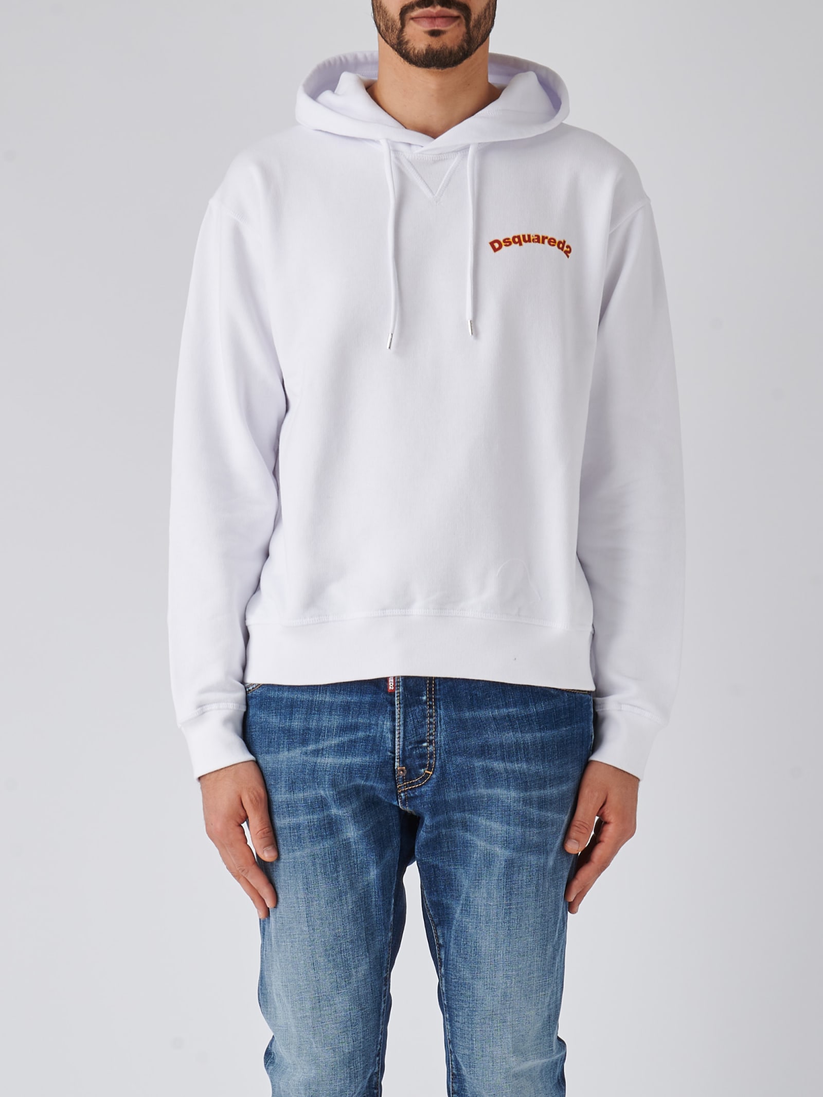 Shop Dsquared2 Cool Fit Hoodie Sweatshirt In Bianco