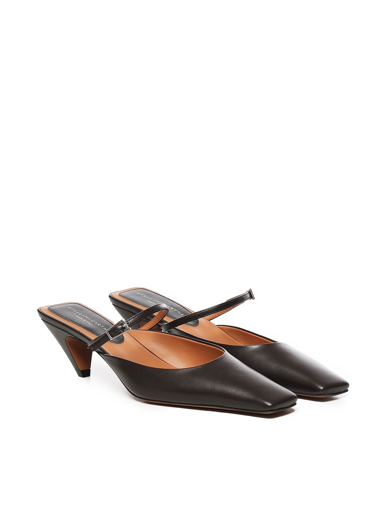 Stella Mccartney Black Stella Spur Kitten Heels In Black