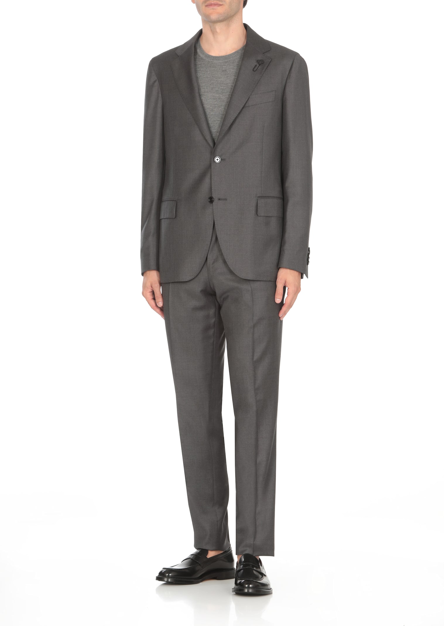 Shop Lardini Wool Suit In Grey