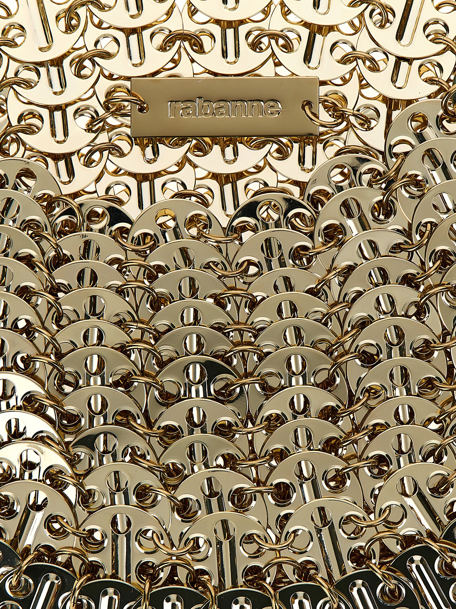 Shop Rabanne Iconic 1969 Moon Shoulder Bag In Gold