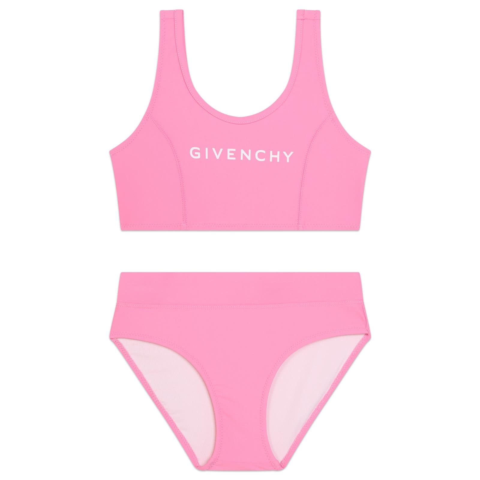 Shop Givenchy High-waisted Bikini Bottom With Logo In Rosa