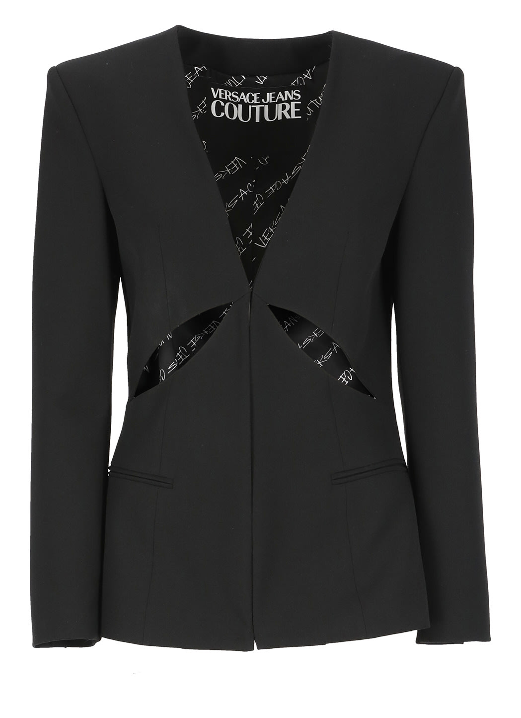 Shop Versace Jeans Couture Blazer With Cut-out Details In Black