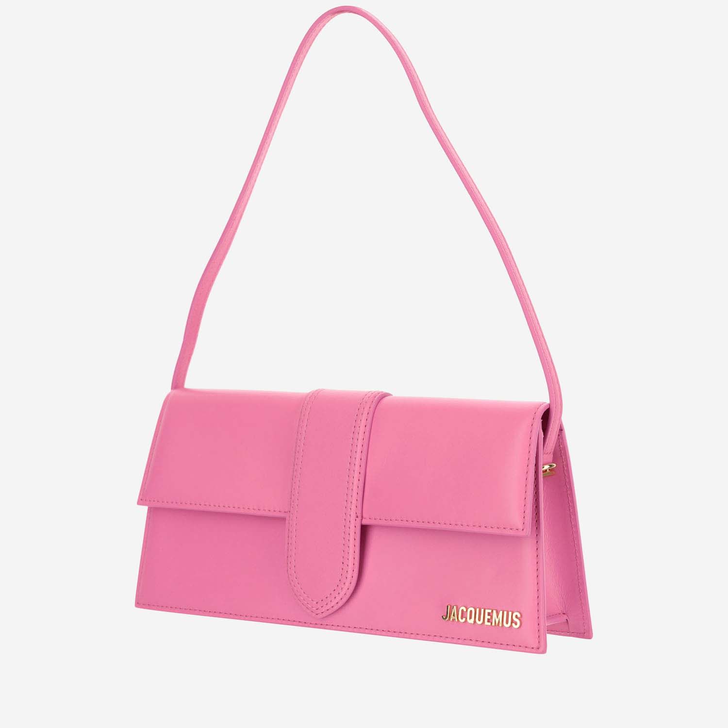 Shop Jacquemus Le Bambino Long Bag In Neon Pink