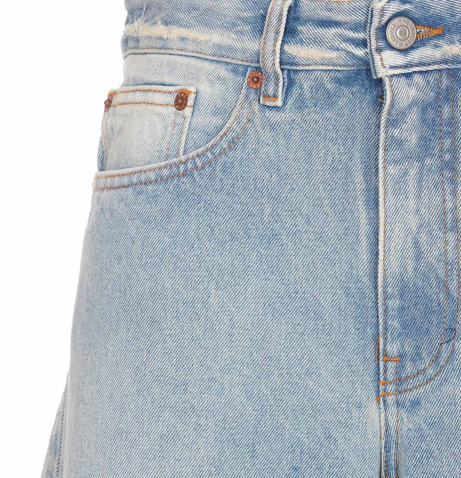 Shop Mm6 Maison Margiela Denim Jeans In Blue