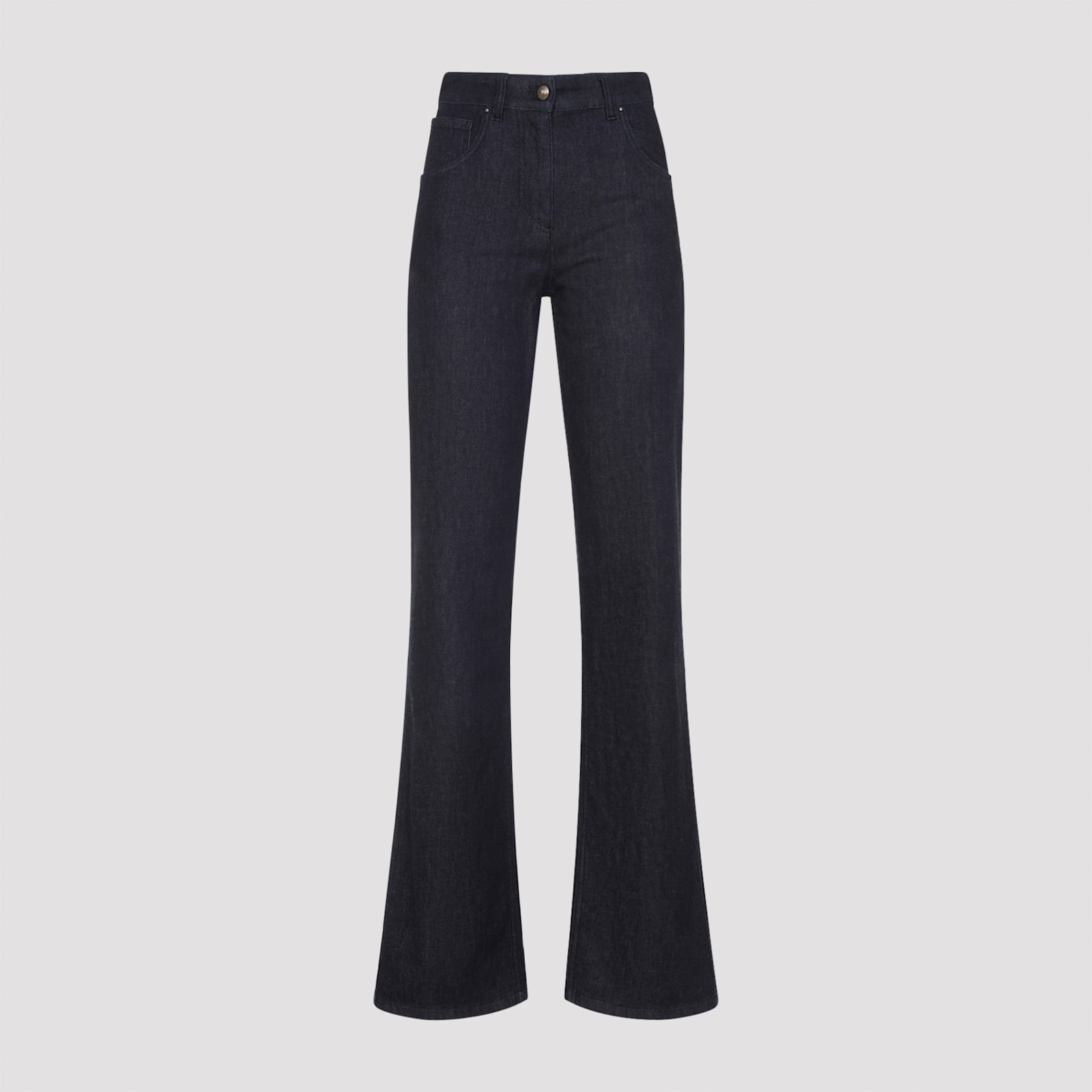 Giorgio Armani High-waist Flared Trousers With Five-pocket Styling In Black