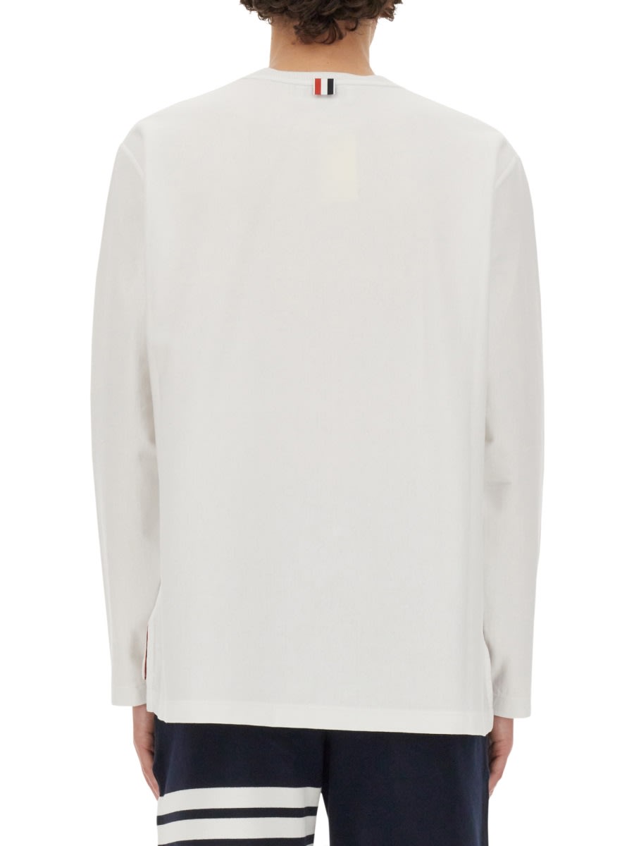 Thom Browne Men's T-shirt With Logo In White