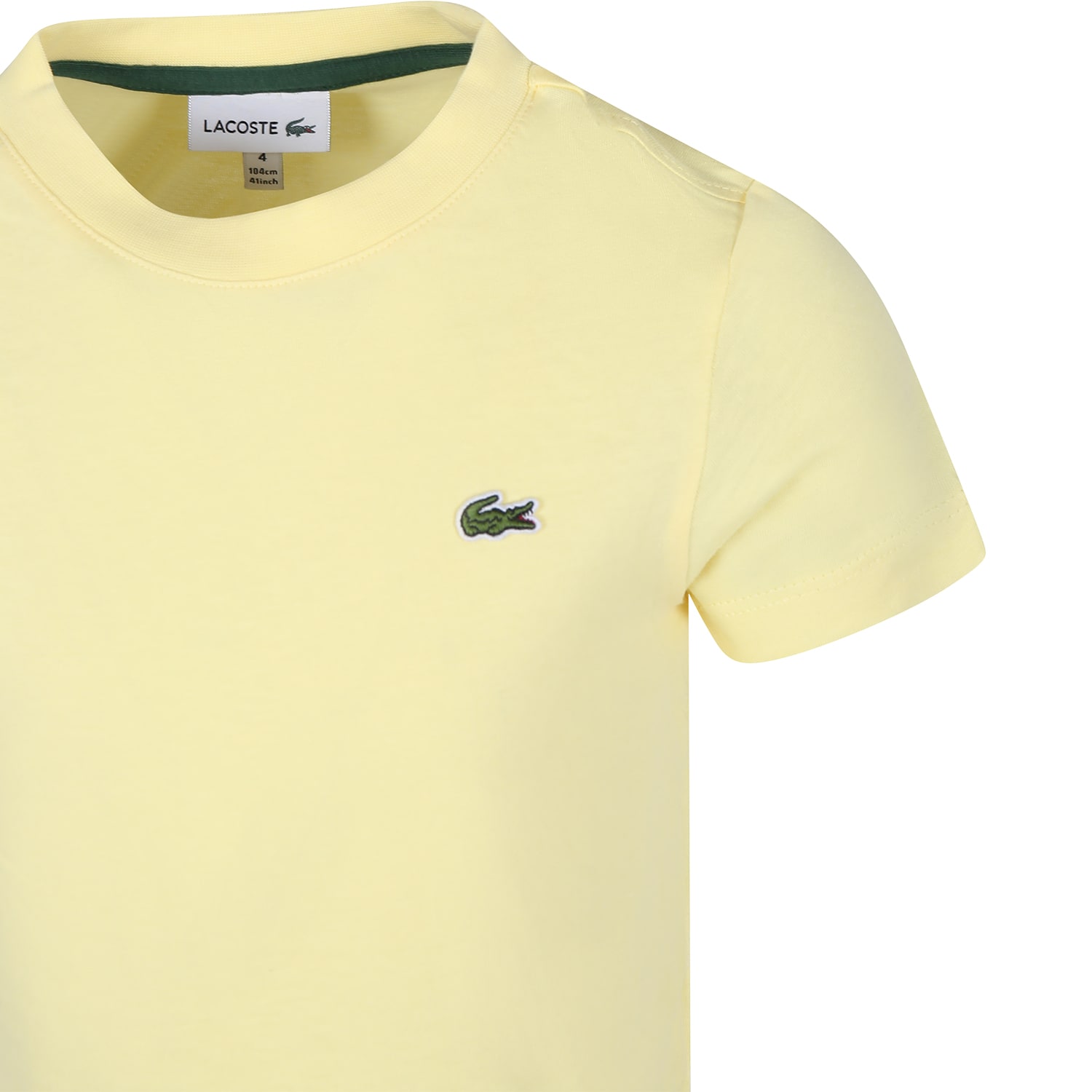 Shop Lacoste Yellow T-shirt For Boy With Crocodile