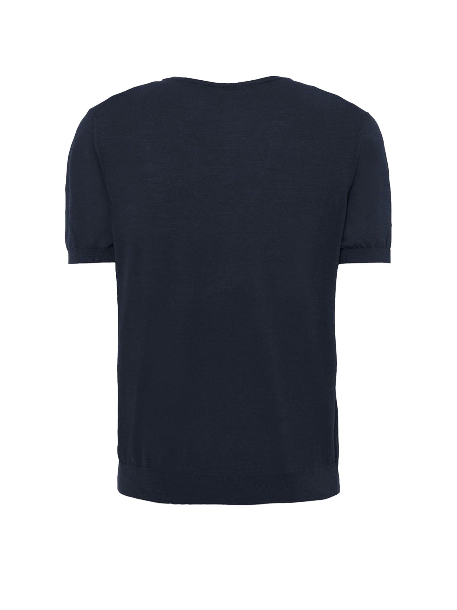 Shop Malo Navy Blue Cotton T-shirt In Marino