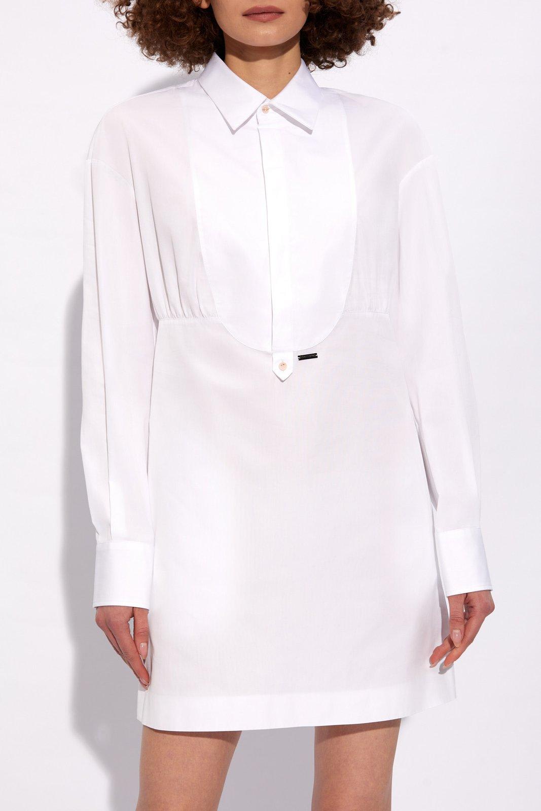 Shop Dsquared2 Long-sleeved Shirt Dress In White