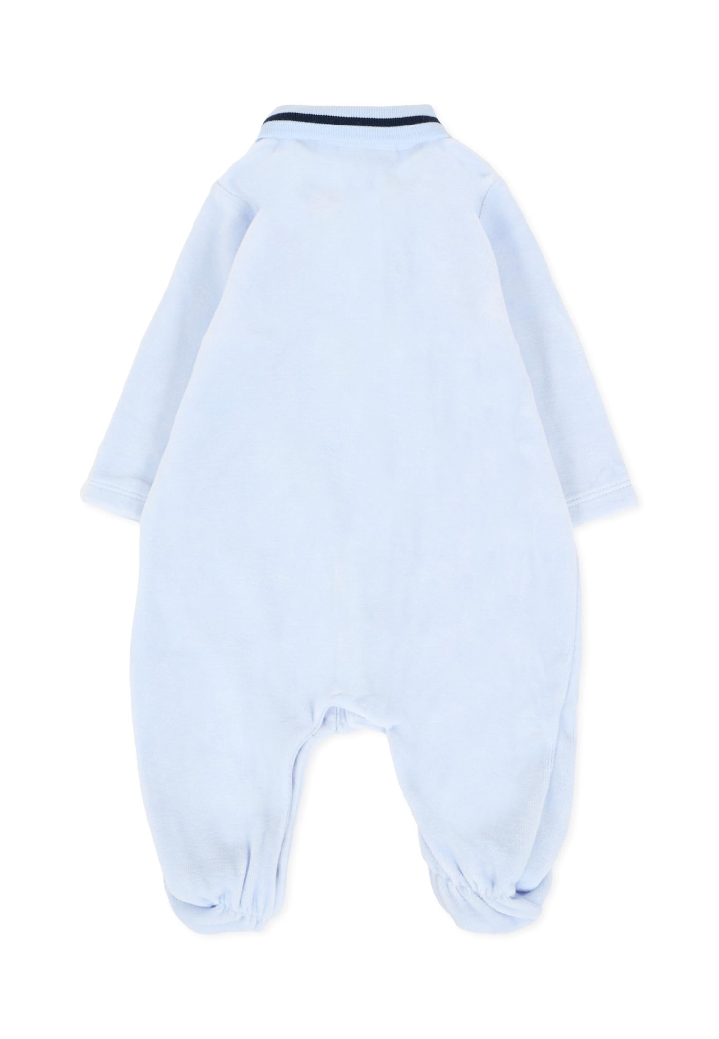 Hugo Boss Light Blue Babygrow For Baby Boy With Logo In Blue