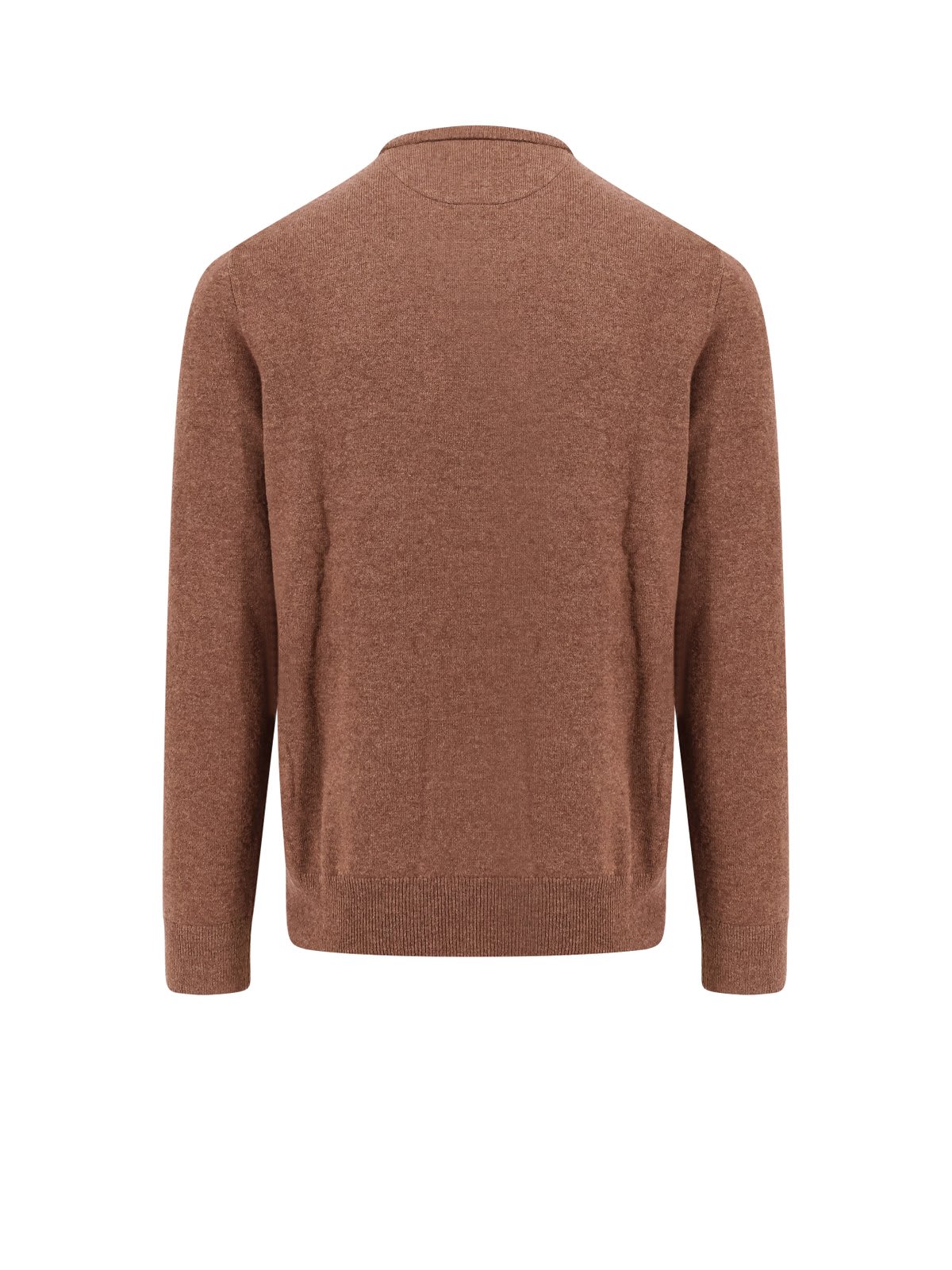 Shop Polo Ralph Lauren Regular Fit Responsible Wool Sweater With Embroidered Logo In Brown