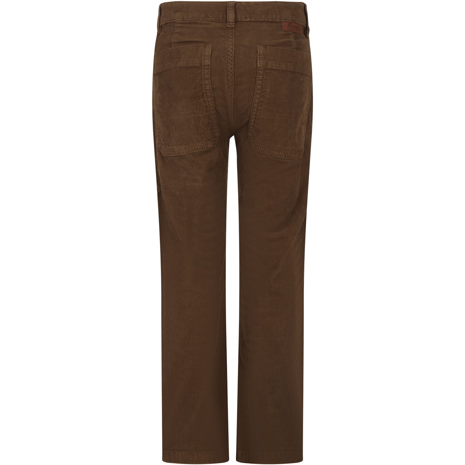 Shop Bonpoint Brown Trousers For Boy With Logo