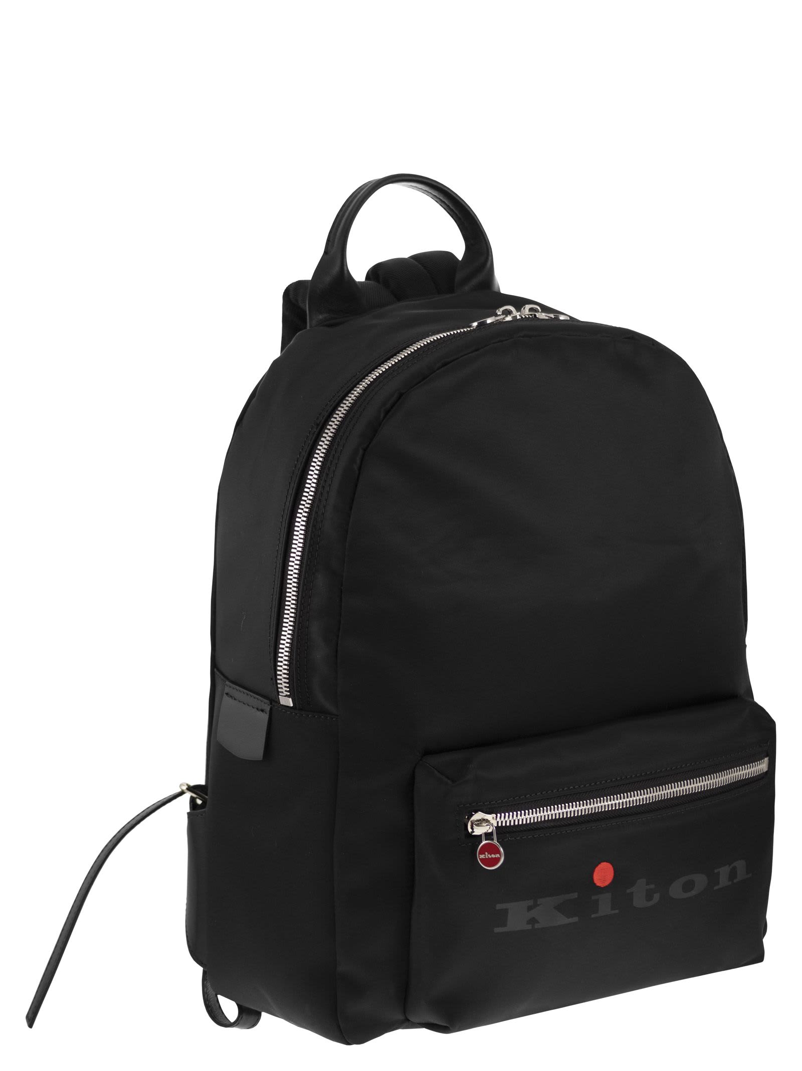 Shop Kiton Backpack With Logo In Black