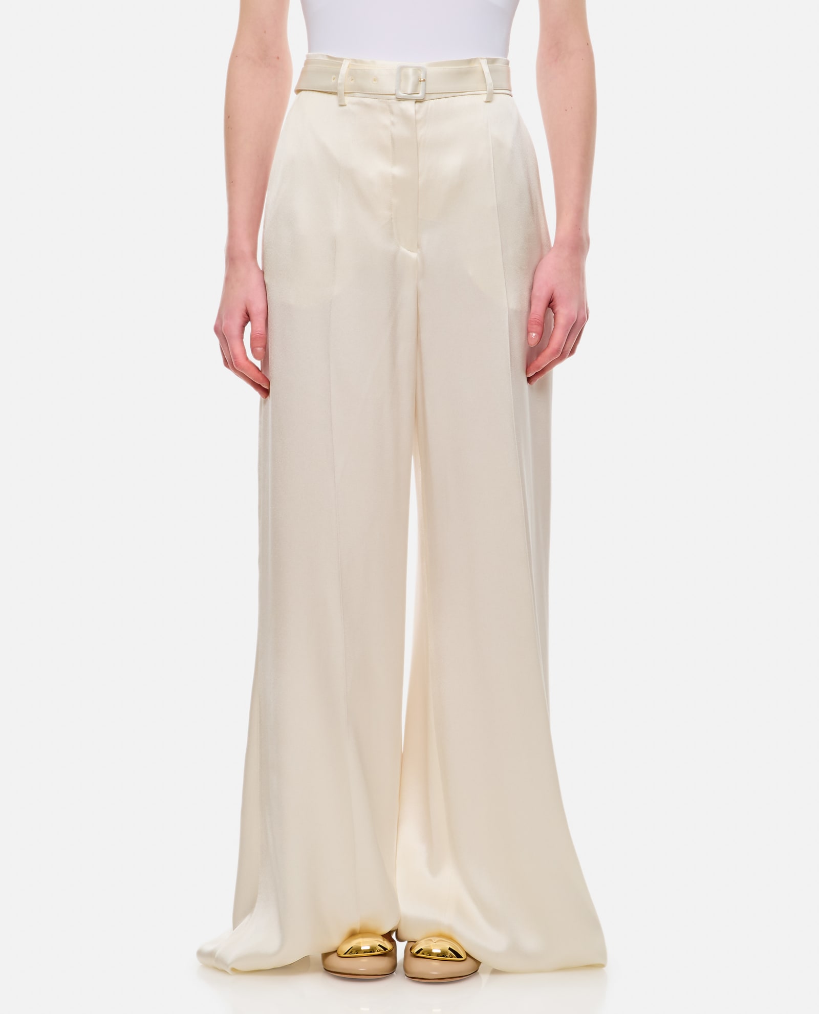 Shop Gabriela Hearst Mabon Flared Pants In White