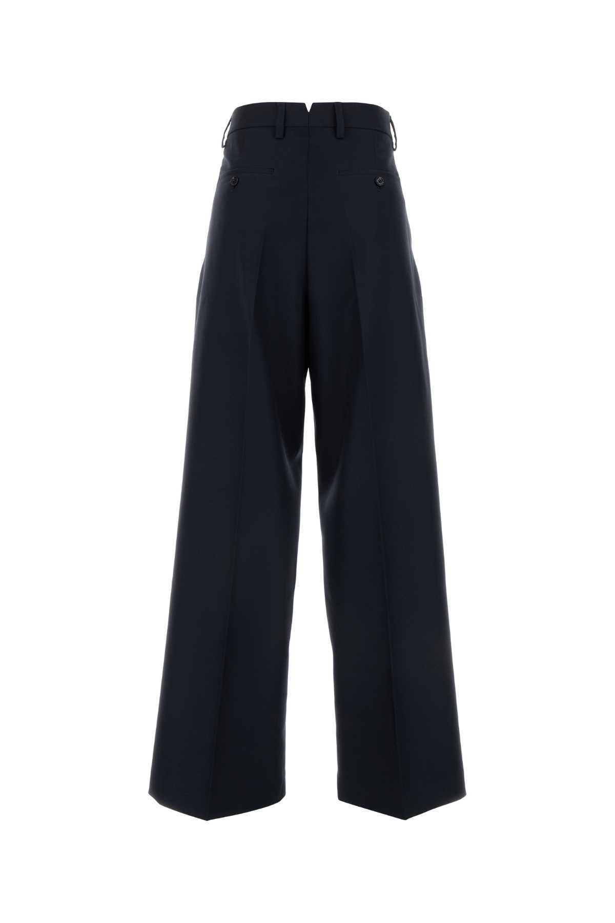 Shop Ami Alexandre Mattiussi Midnight Blue Wool Pant In Navyblue