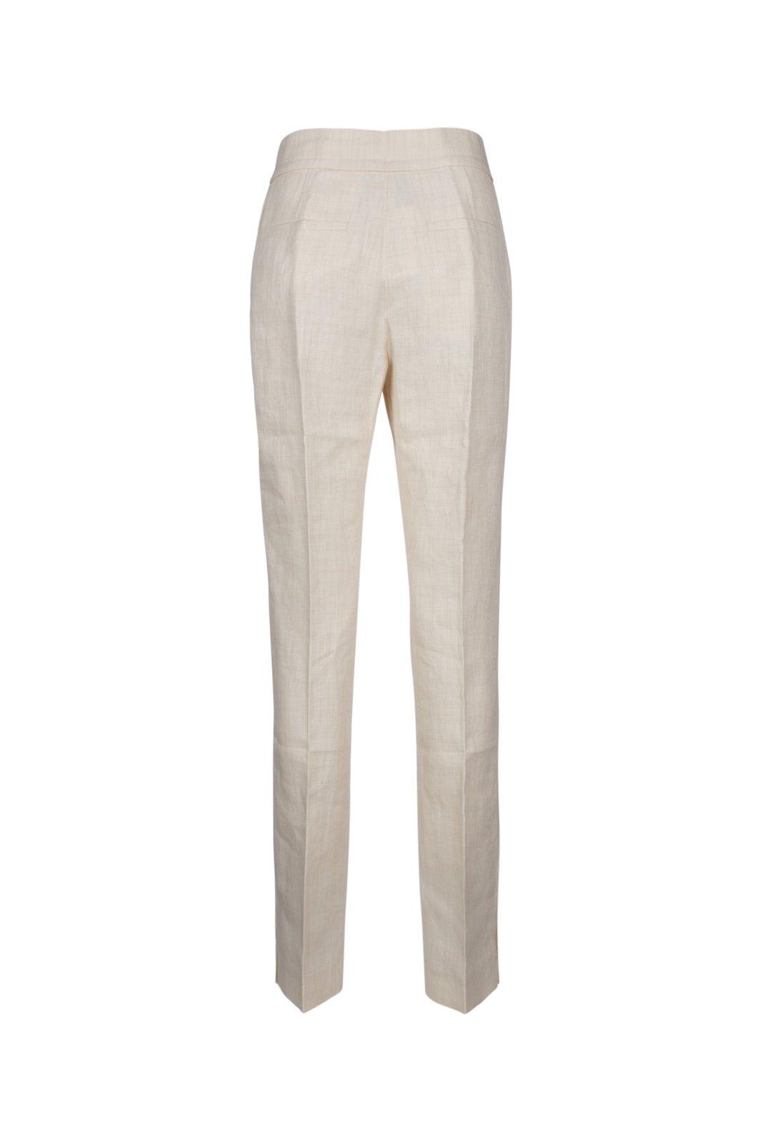 Shop Jacquemus Side Split Straigh-leg Pants In White