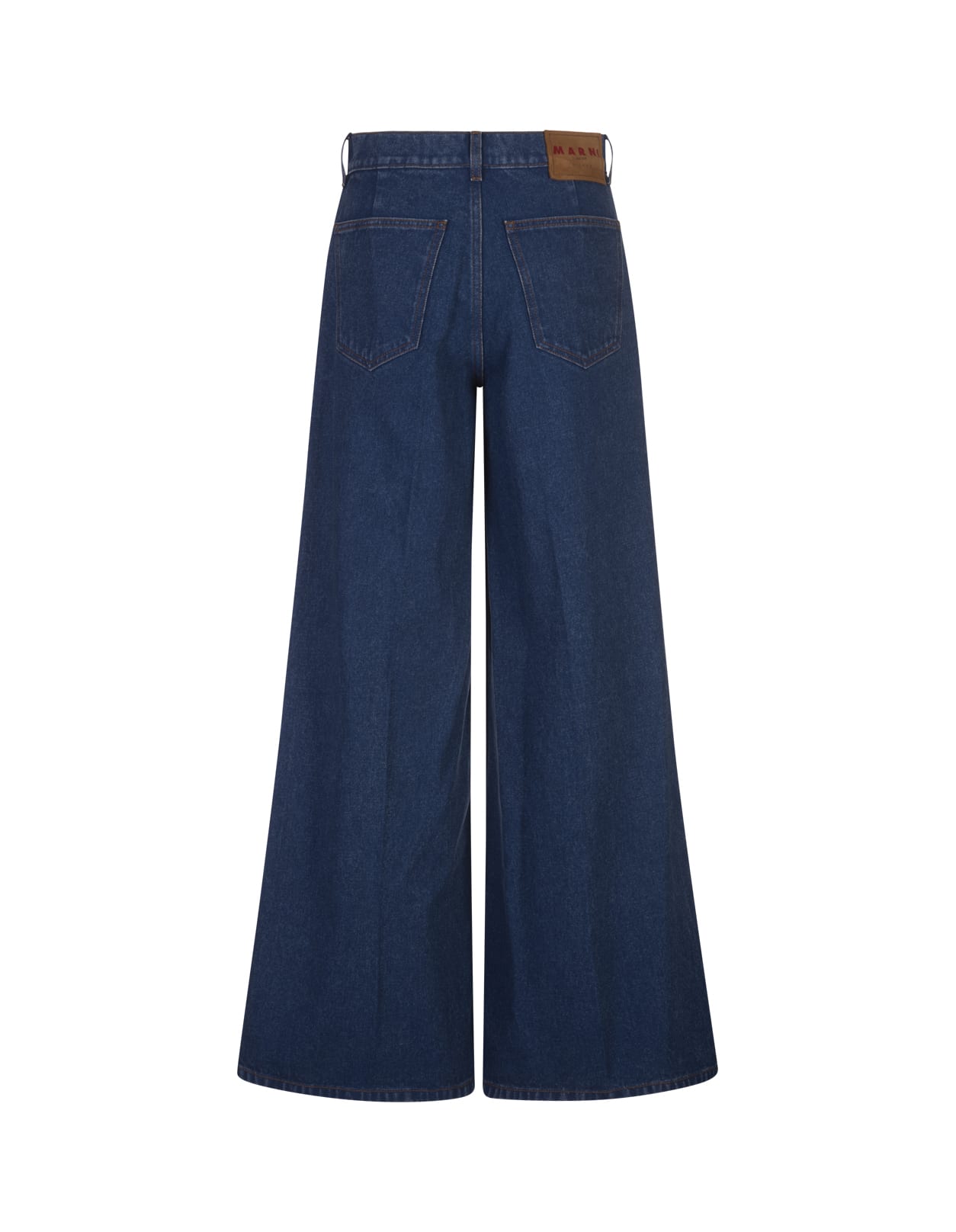 Shop Marni Blue Denim Wide Leg Jeans