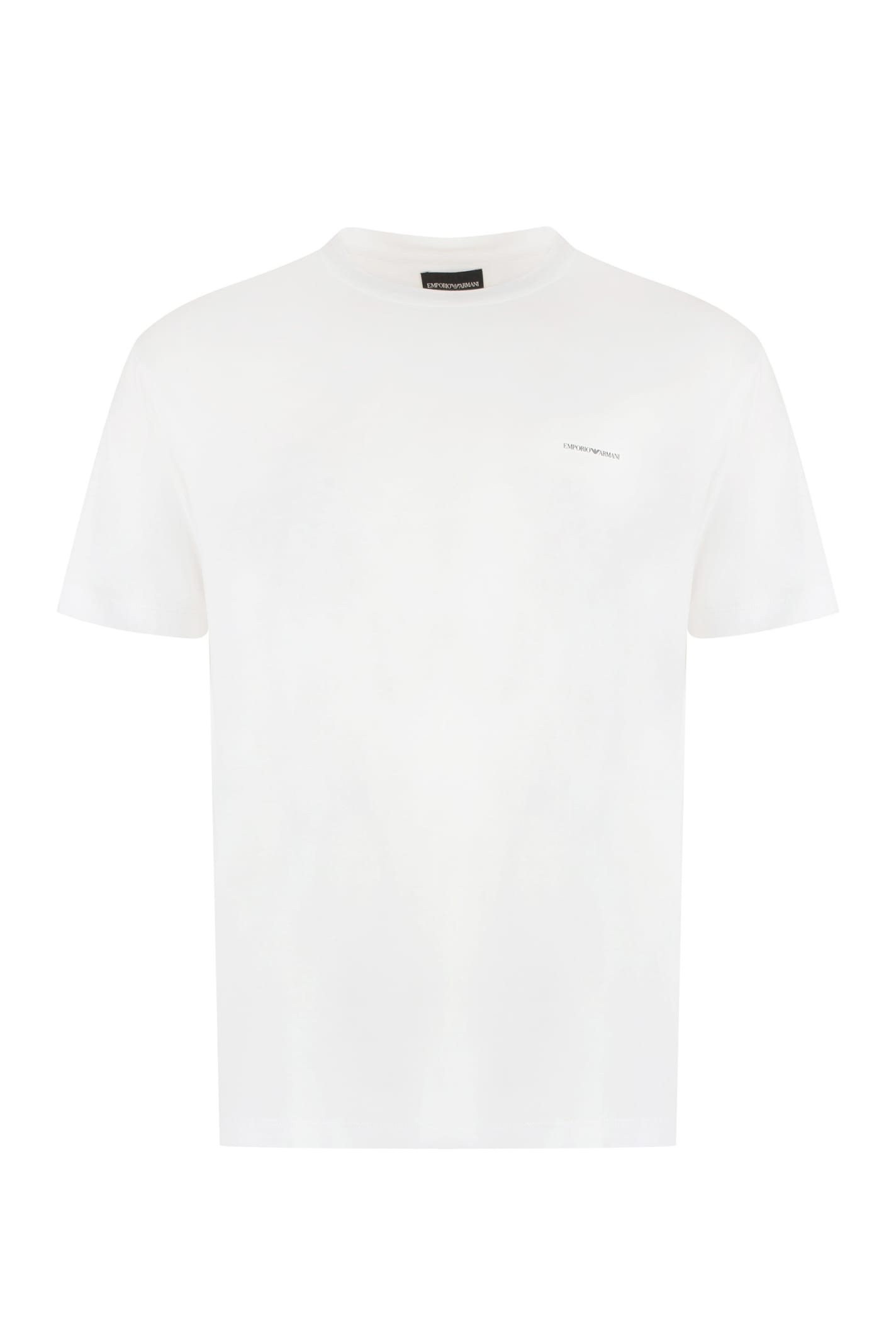 Shop Emporio Armani Cotton Blend T-shirt In White